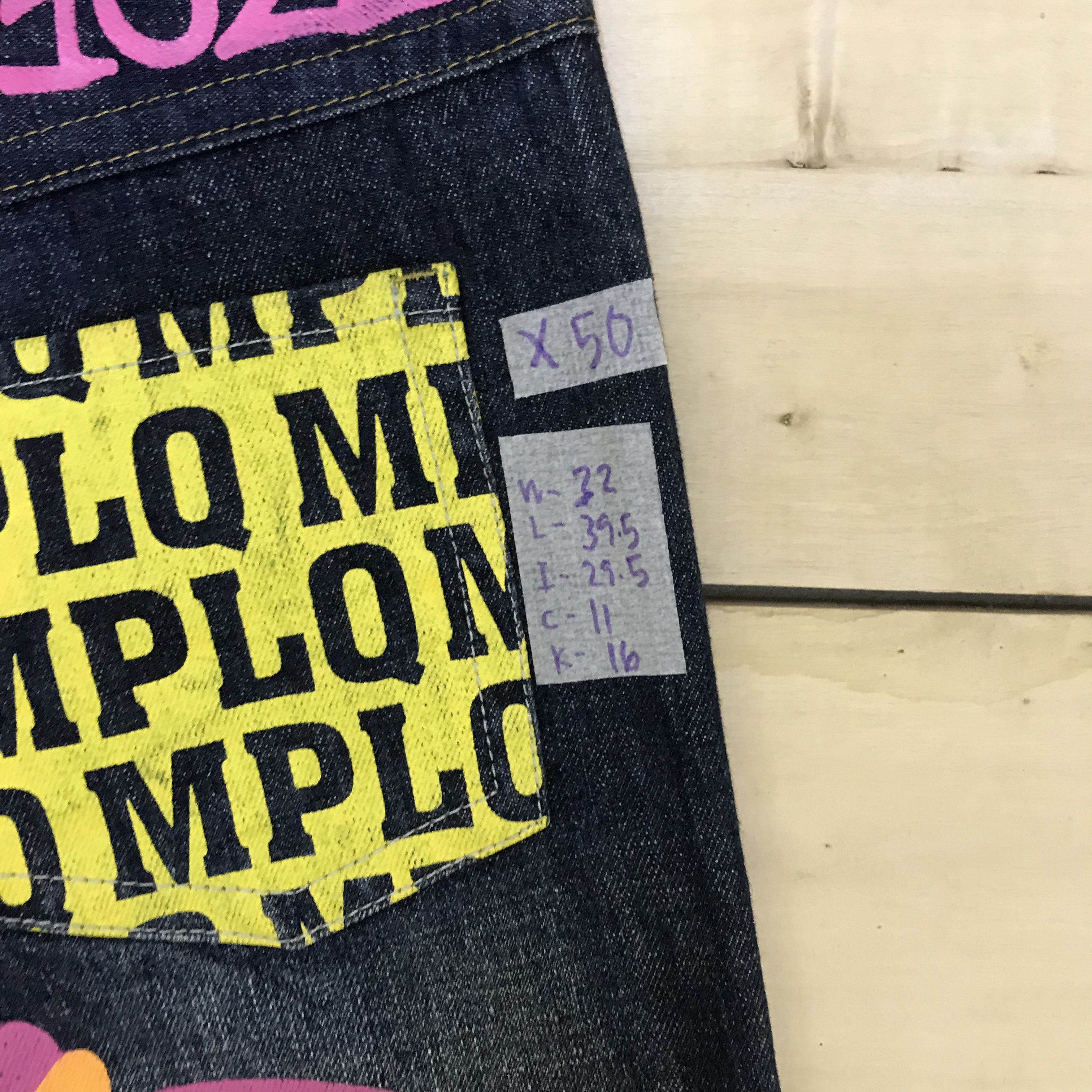 Japanese Brand X50 JAPAN MADE MPLQ PAINTED DENIM Size US 32 / EU 48 - 4 Thumbnail