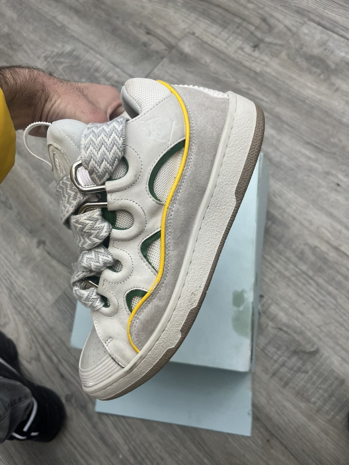 Lanvin Lanvin Curb Sneaker White Green Yellow Size US 10 / EU 43 - 7 Thumbnail