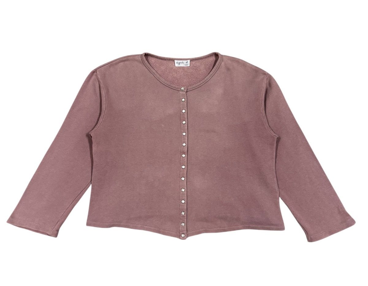 agnes b. Vtg🔥90’s Iconic Cardigan Cotton Pearl Snap Button Size M / US 6-8 / IT 42-44 - 1 Thumbnail
