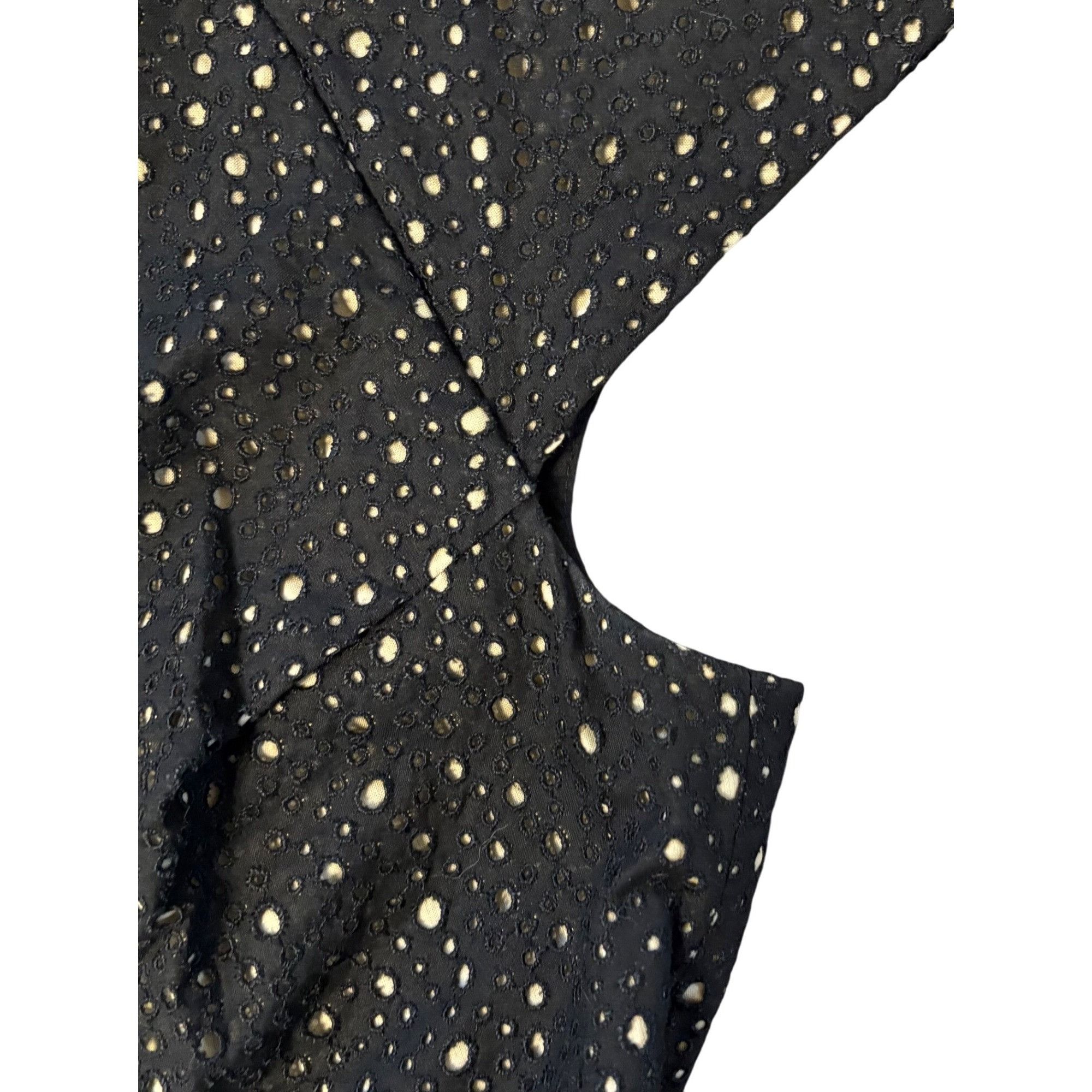 Other $520 Lida Baday 6 Midi Sheath Dress Black Tan Eyelet Faux Wr Size M / US 6-8 / IT 42-44 - 3 Thumbnail