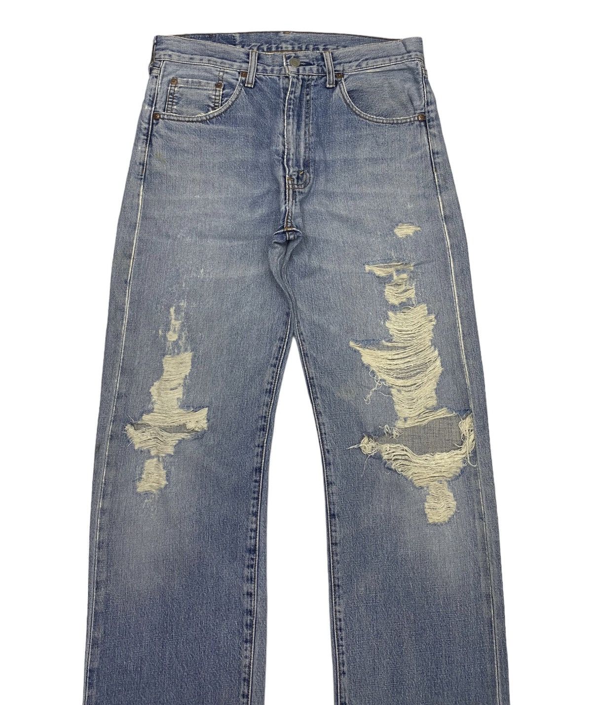 Levi's × Vintage LEVIS 502-xx BIG E SELVEDGE DISTRESSED DENIM JEANS Size US 32 / EU 48 - 4 Thumbnail