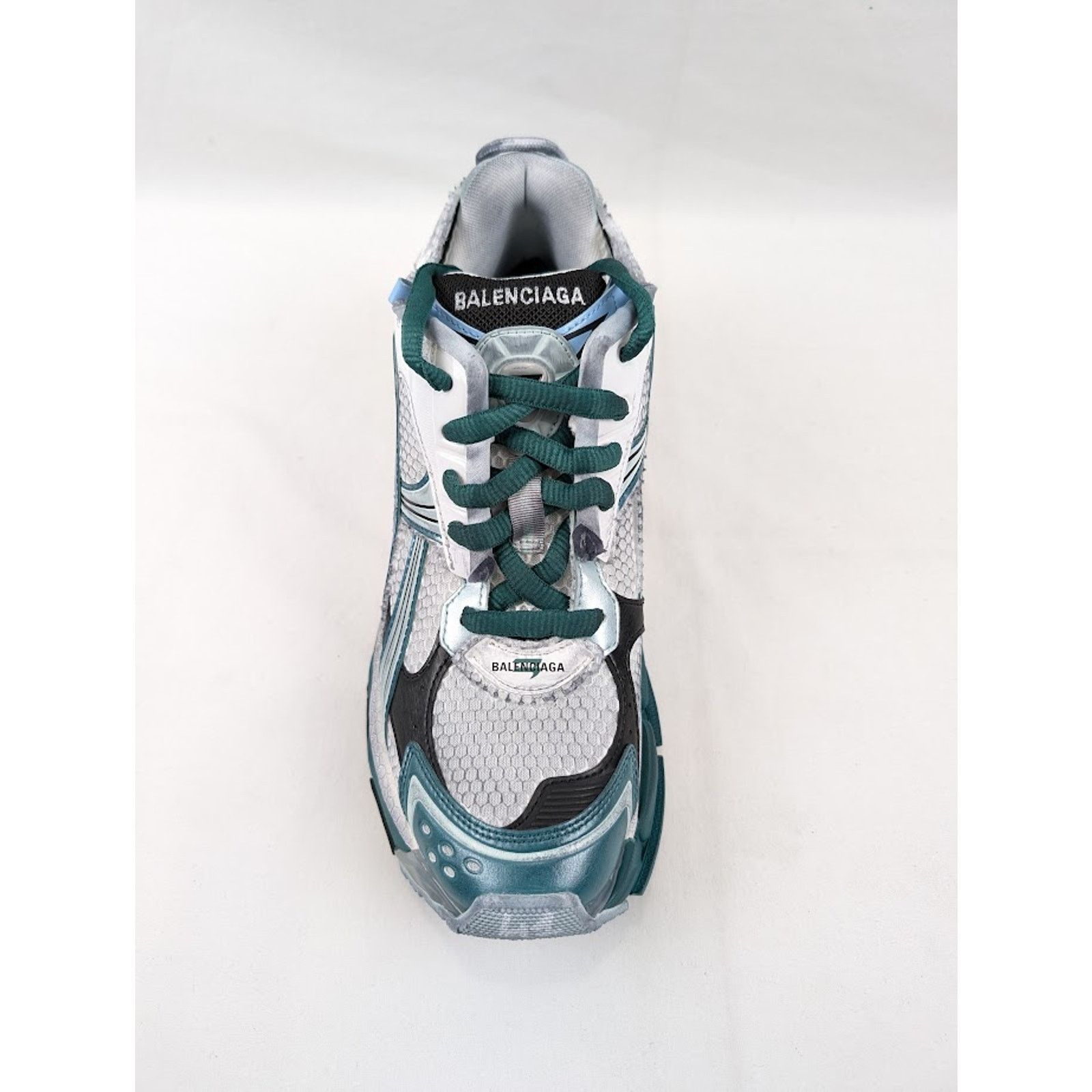 Balenciaga o1rshd1 Q:2 / Runners Gradient Mesh Rubber White/Green/Blue Size US 10 / EU 43 - 6 Thumbnail
