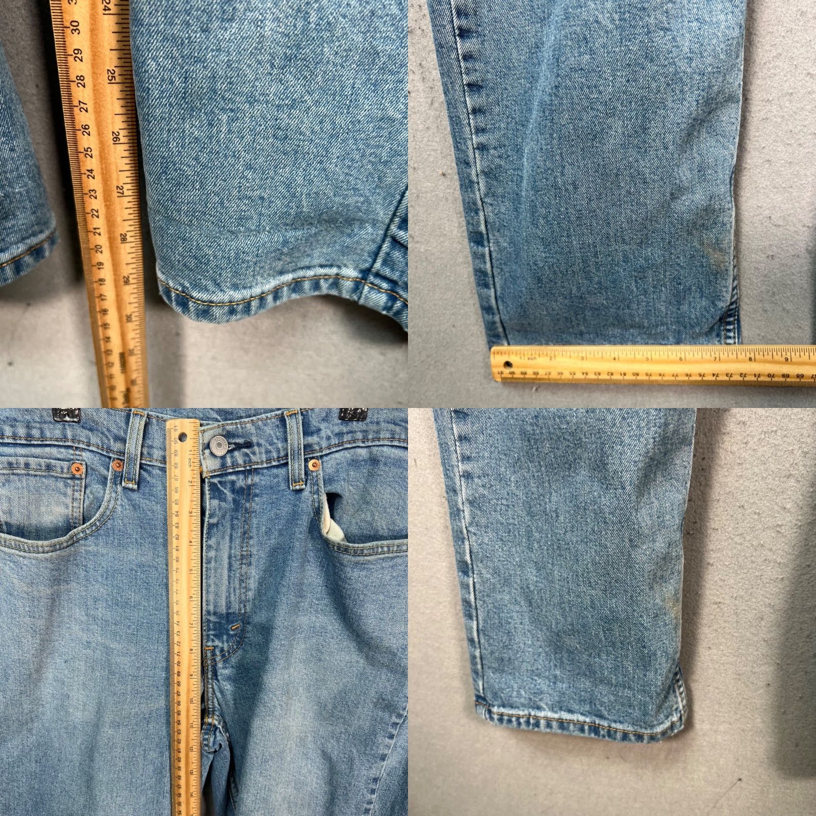Levi's Levi's 550 Mens Jeans Relaxed Fit 33x32 Light Wash 100% Cotton Denim Blue 5-Pocket Straight Regular Size Mens Jeans Size US 33 - 8 Thumbnail