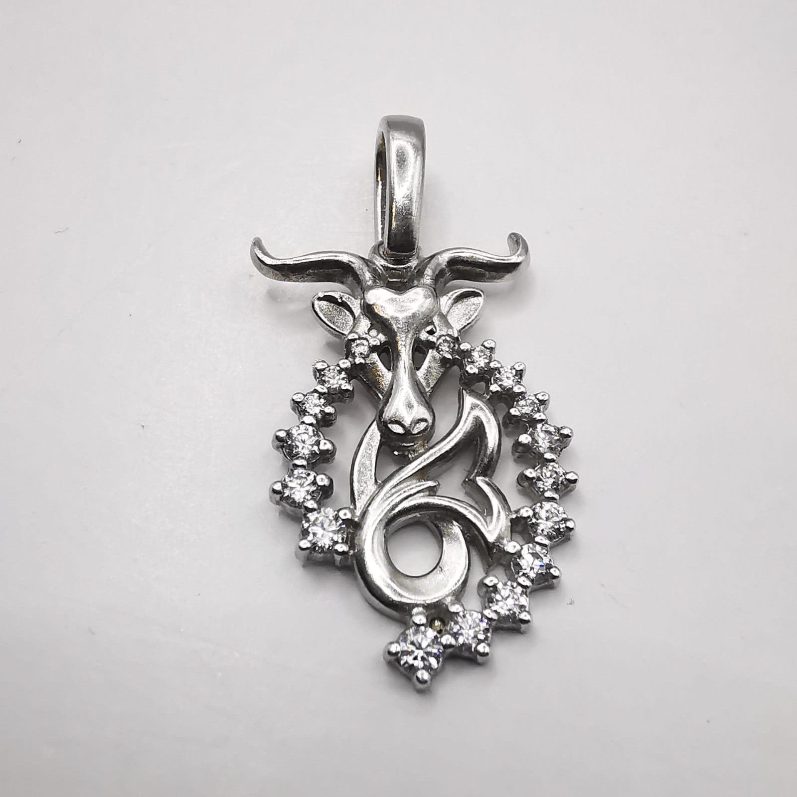 Sterling Silver Vintage pendant 925 silver,handmade, Cubic zirconia 2,44g Size ONE SIZE - 1 Thumbnail