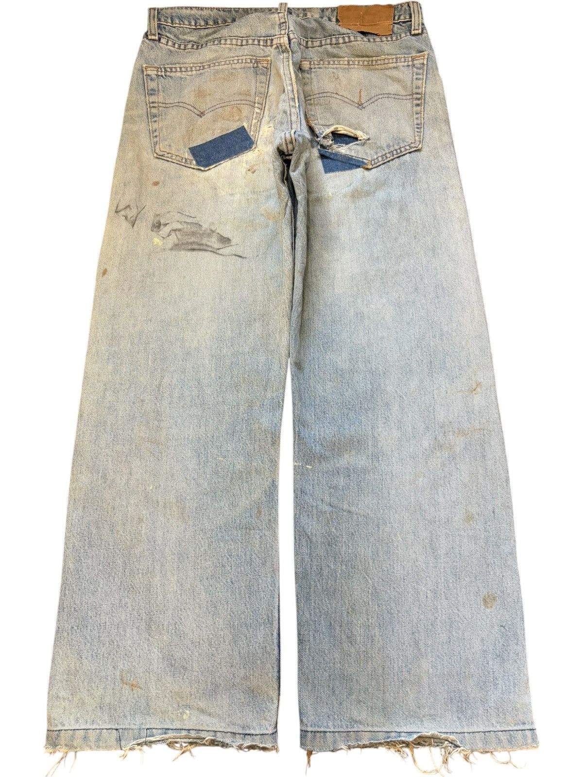 Levi's Vintage 90s Levis Dirtied Wash Distressed Loose Jeans Size US 31 - 2 Thumbnail