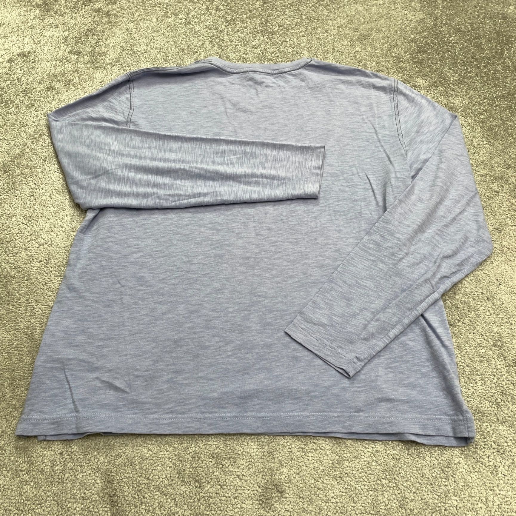 Vintage VINTAGE Robert Barakett Mens T-Shirt Long Sleeve XL Cotton Indigo Blue V-Neck Solid Designer Size US XL / EU 56 / 4 - 2 Thumbnail