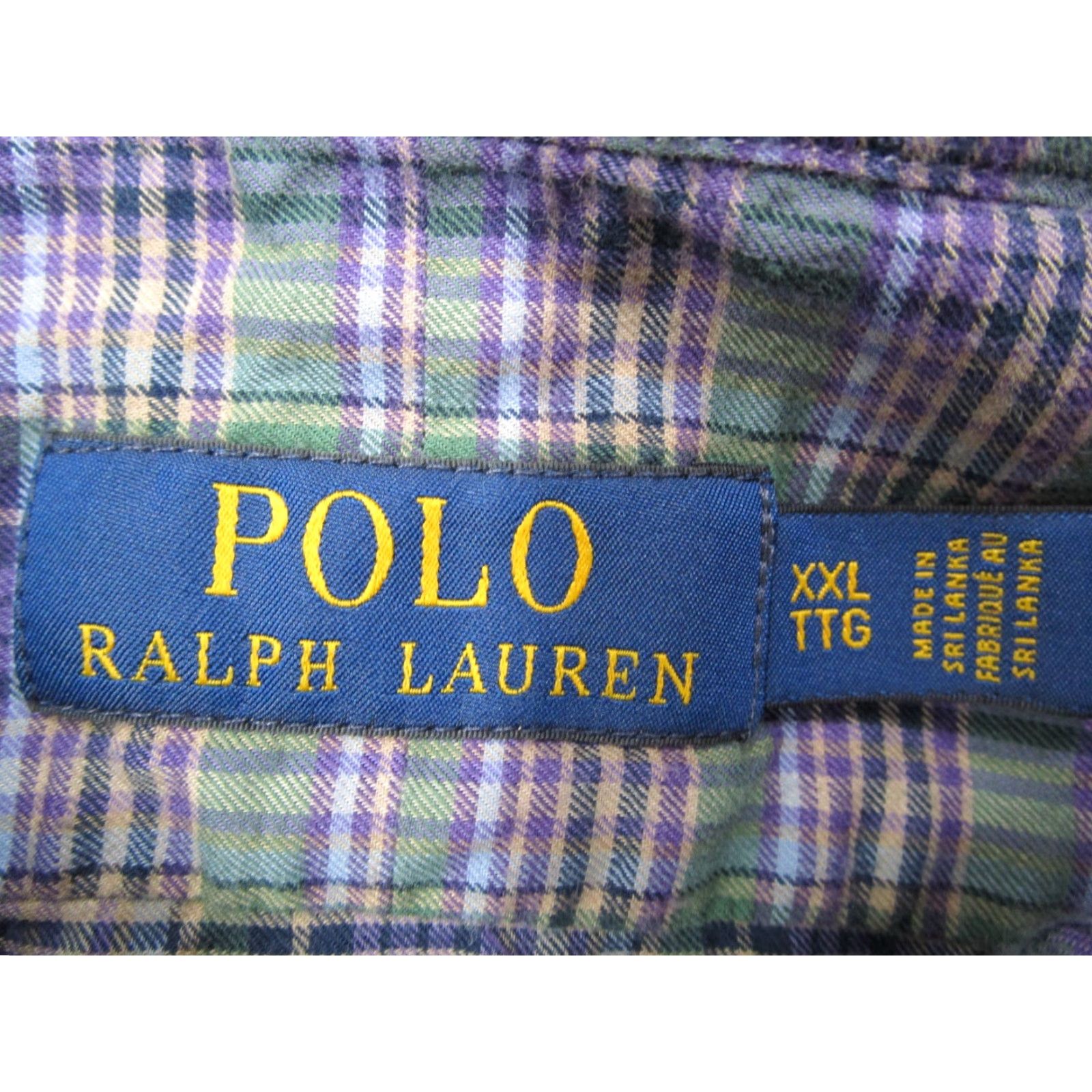 Polo Ralph Lauren VINTAGE Polo Ralph Lauren Shirt Mens 2XL Long Sleeve Button-Up Plaid Green Blue Pony Winter Size US XXL / EU 58 / 5 - 3 Thumbnail