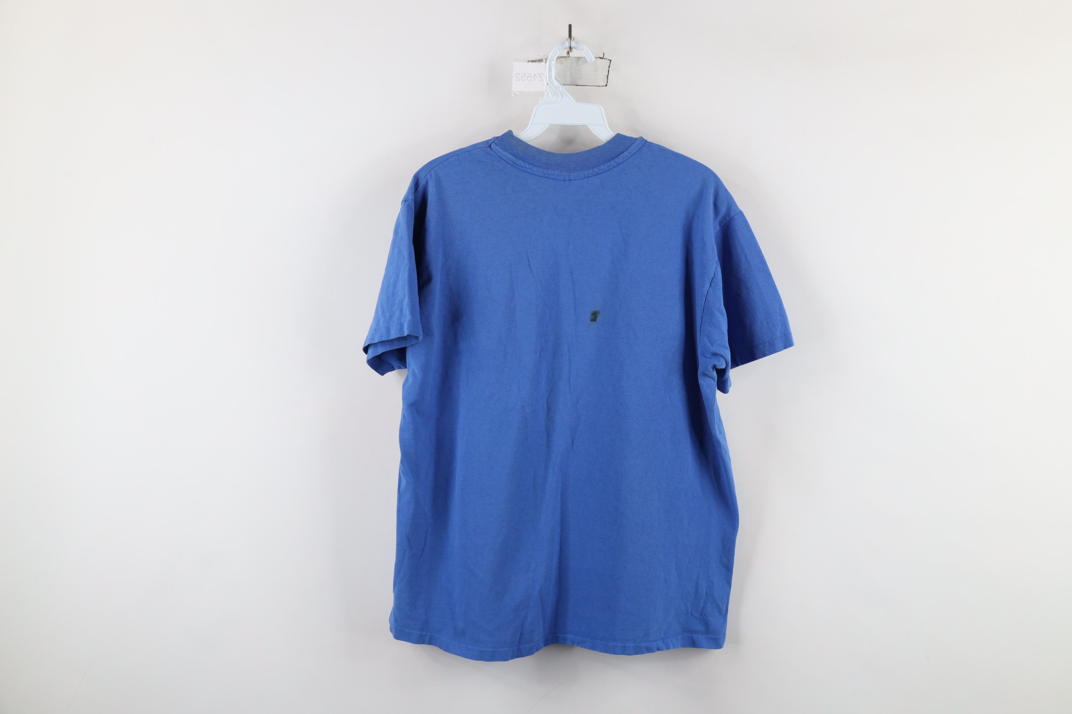 Hanes × Vintage Vintage 80s 90s Hanes Beefy Blank Cotton T-Shirt Blue USA Size US L / EU 52-54 / 3 - 11 Thumbnail