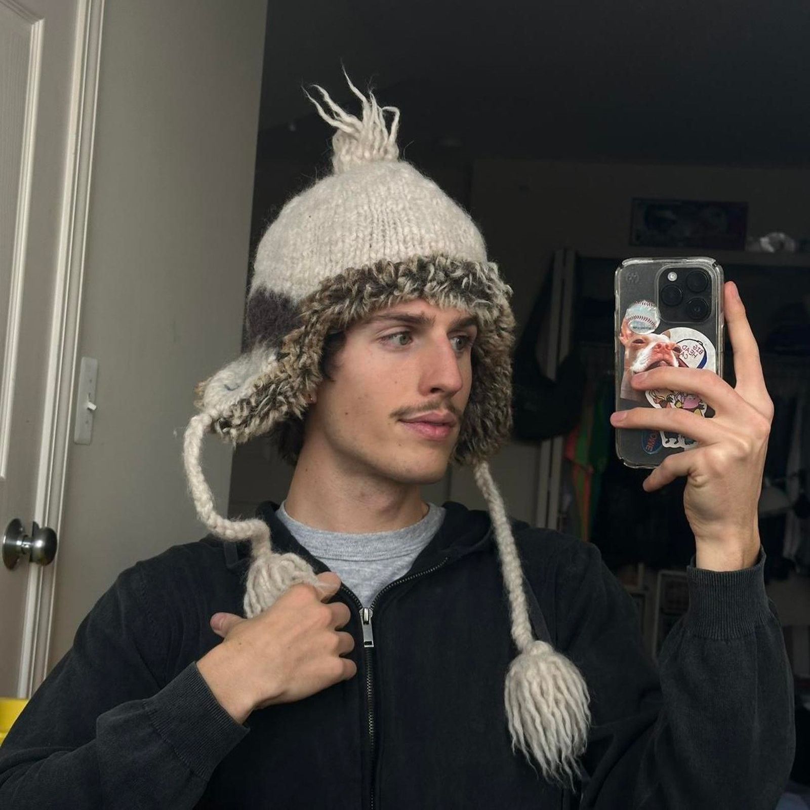 American Eagle Outfitters × Vintage Vintage Y2K Fur American Eagle Ushanka Trapper Hat Beanie Size ONE SIZE - 3 Thumbnail