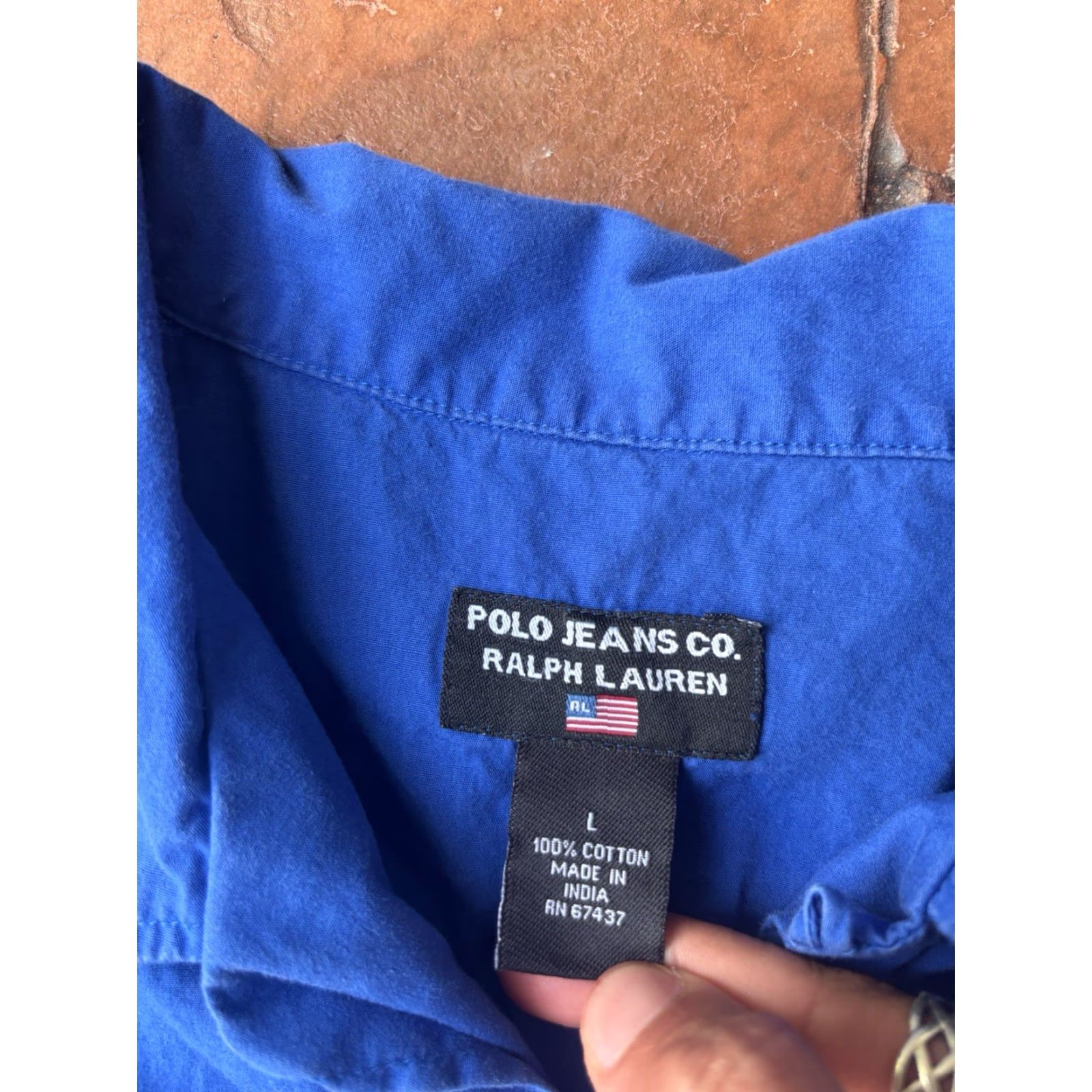Polo Ralph Lauren VINTAGE Polo Jeans Co Ralph Lauren Bowling Pocket Button Shirt Large Blue Ladies? Mens? Unisex Adults Shirt Size US L / EU 52-54 / 3 - 2 Thumbnail