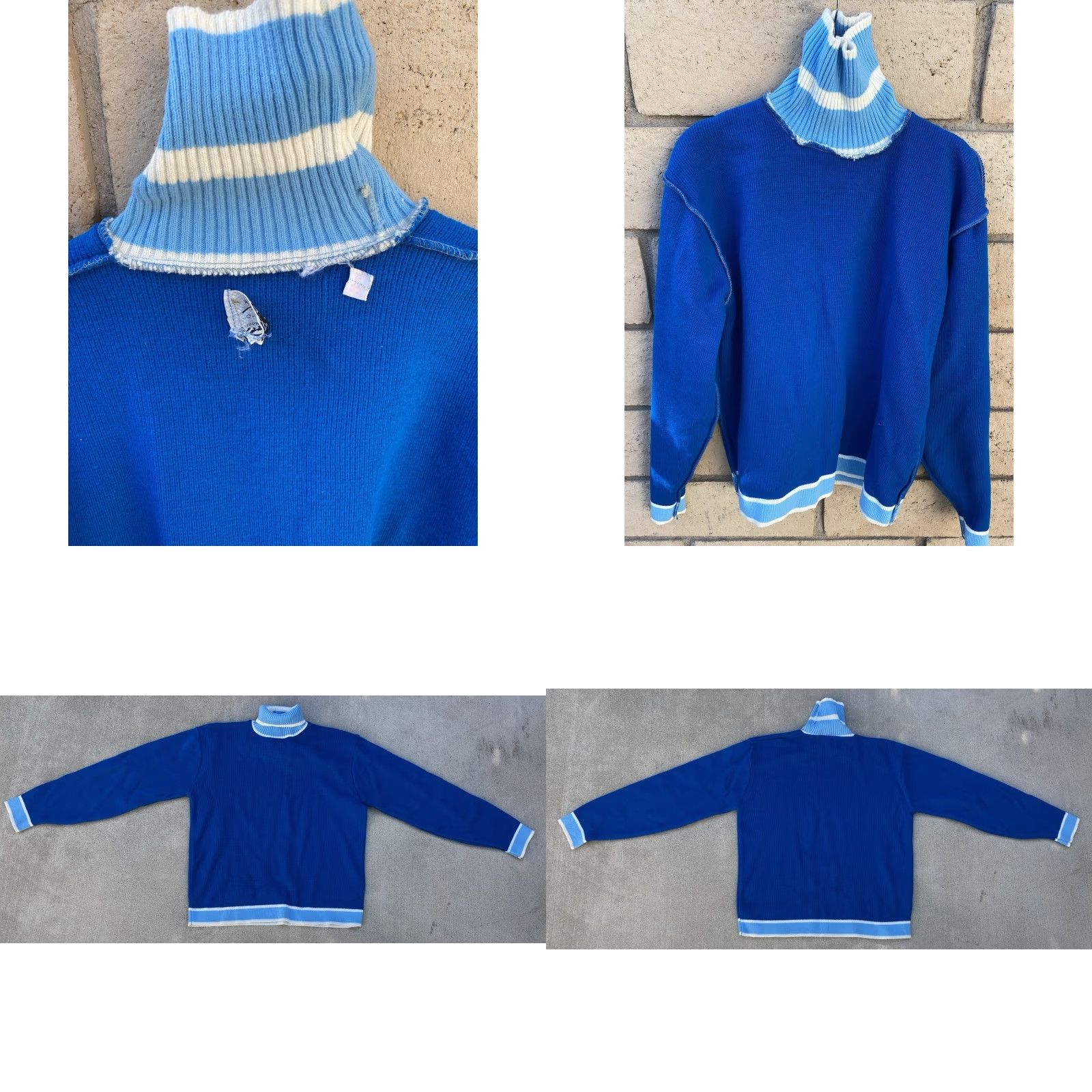 Vintage VINTAGE Mr Pro OF California Blue Acrylic Knit Sweater Turtleneck XL USA Made Size US XL / EU 56 / 4 - 9 Thumbnail
