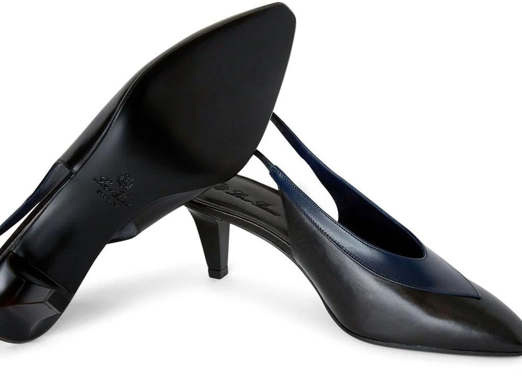 Loro Piana o1srvl11e0126 Rebecca Slingback Pumps in Black/Blue Size US 8 / IT 38 - 4 Thumbnail
