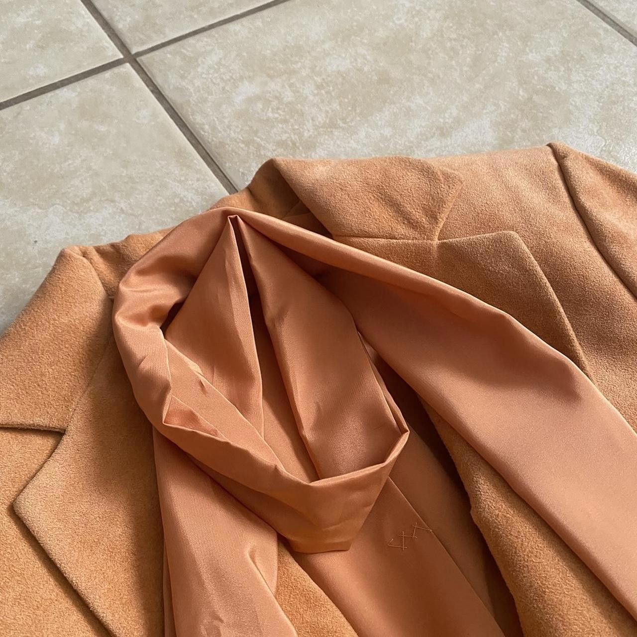 Designer Vintage 70s Faux Suede Leather Skirt Suit Set Size M / US 6-8 / IT 42-44 - 4 Thumbnail