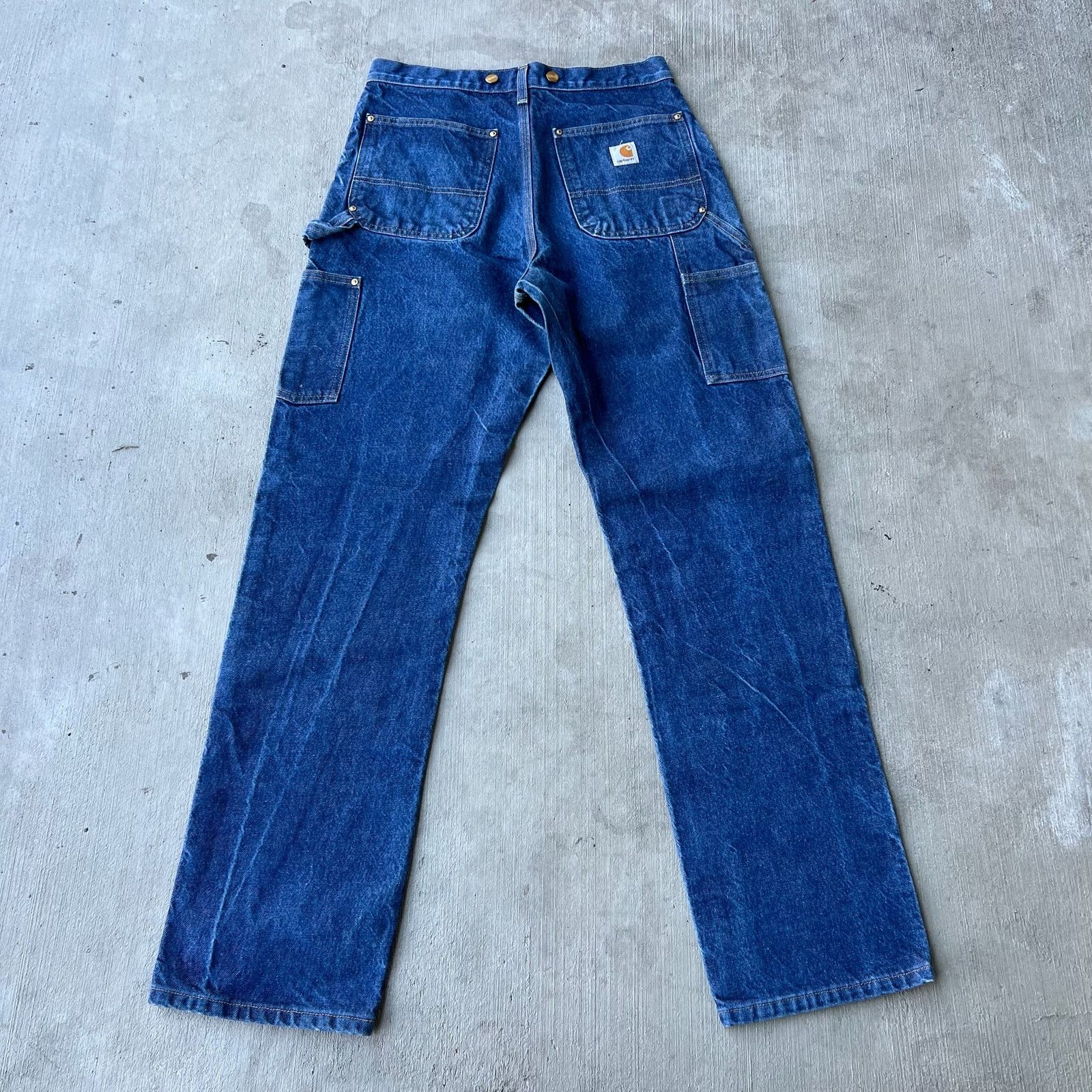 Carhartt × Vintage Carhartt denim blue jean double knee work carpenter pants Size US 31 - 5 Thumbnail
