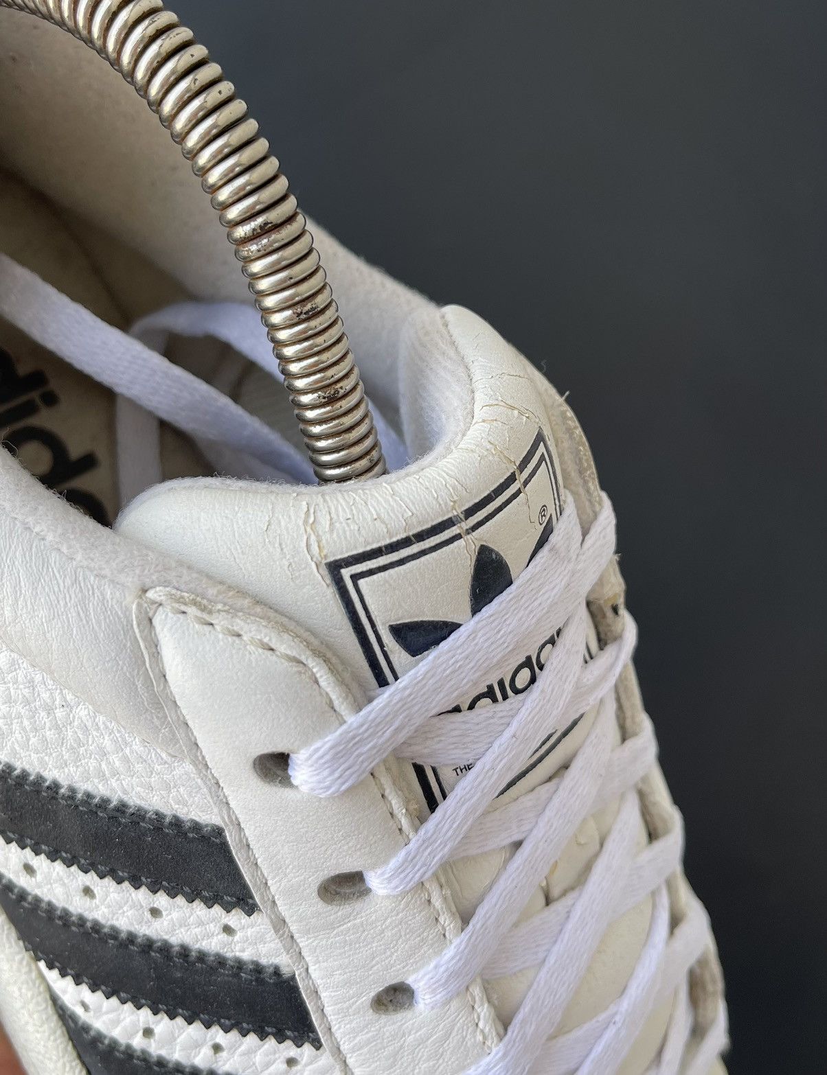 Vintage 😍 Vintage 2002 Adidas Superstar Leather Trainers Shoes White Size US 7 / EU 40 - 7 Thumbnail