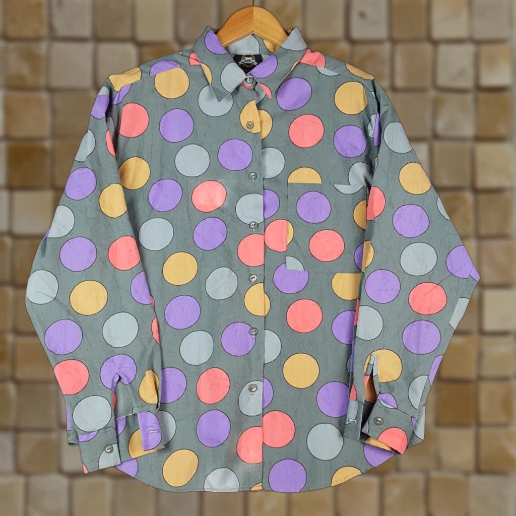 Lee Vintage Lee Women's Polka Dot Shirt Size L Retro 80s Disco Casual Breathable Cotton Size L / US 10 / IT 46 - 1 Thumbnail