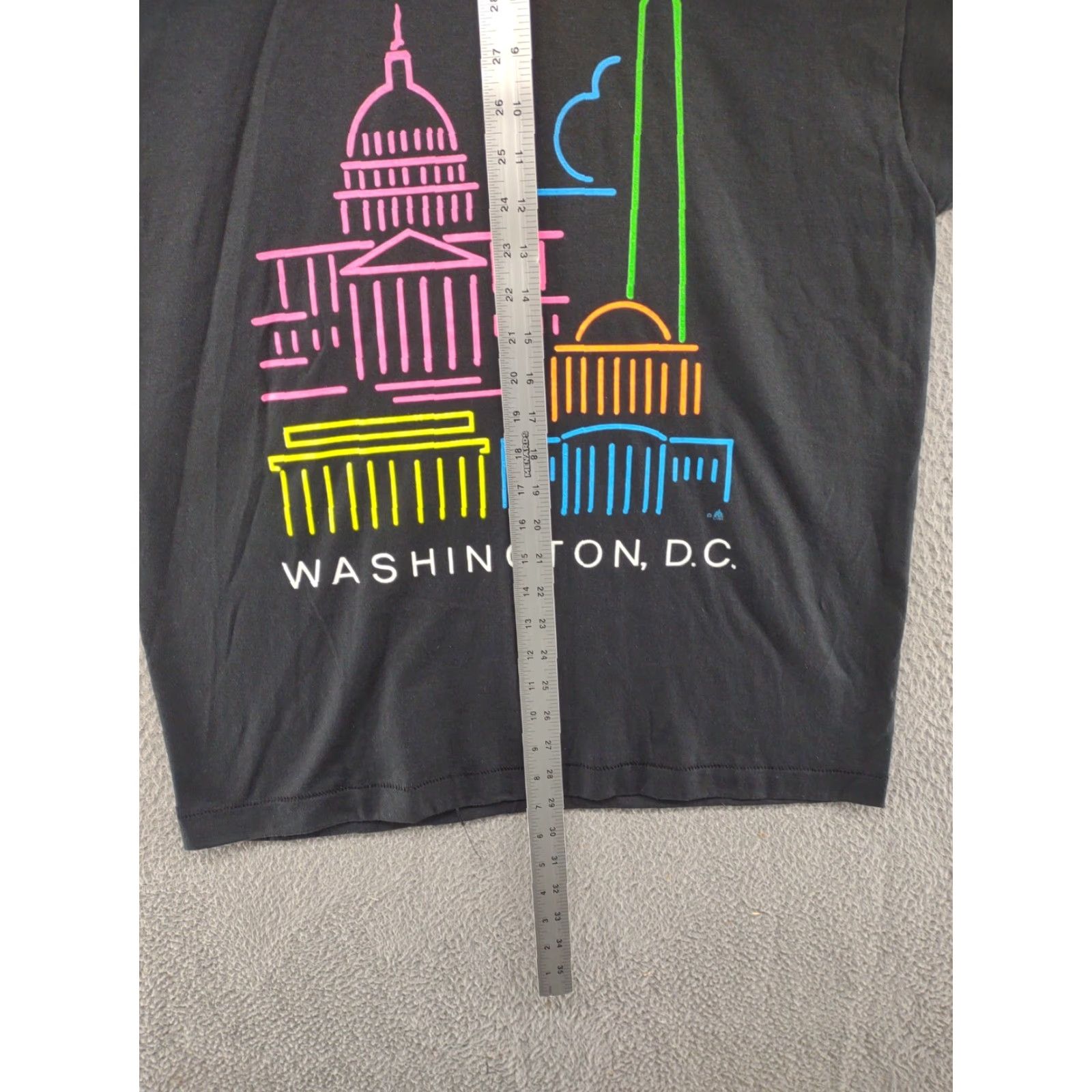 Fruit Of The Loom VINTAGE Washington DC Neon Skyline Single Stitch T-Shirt Men's Large Nike Size US L / EU 52-54 / 3 - 7 Thumbnail