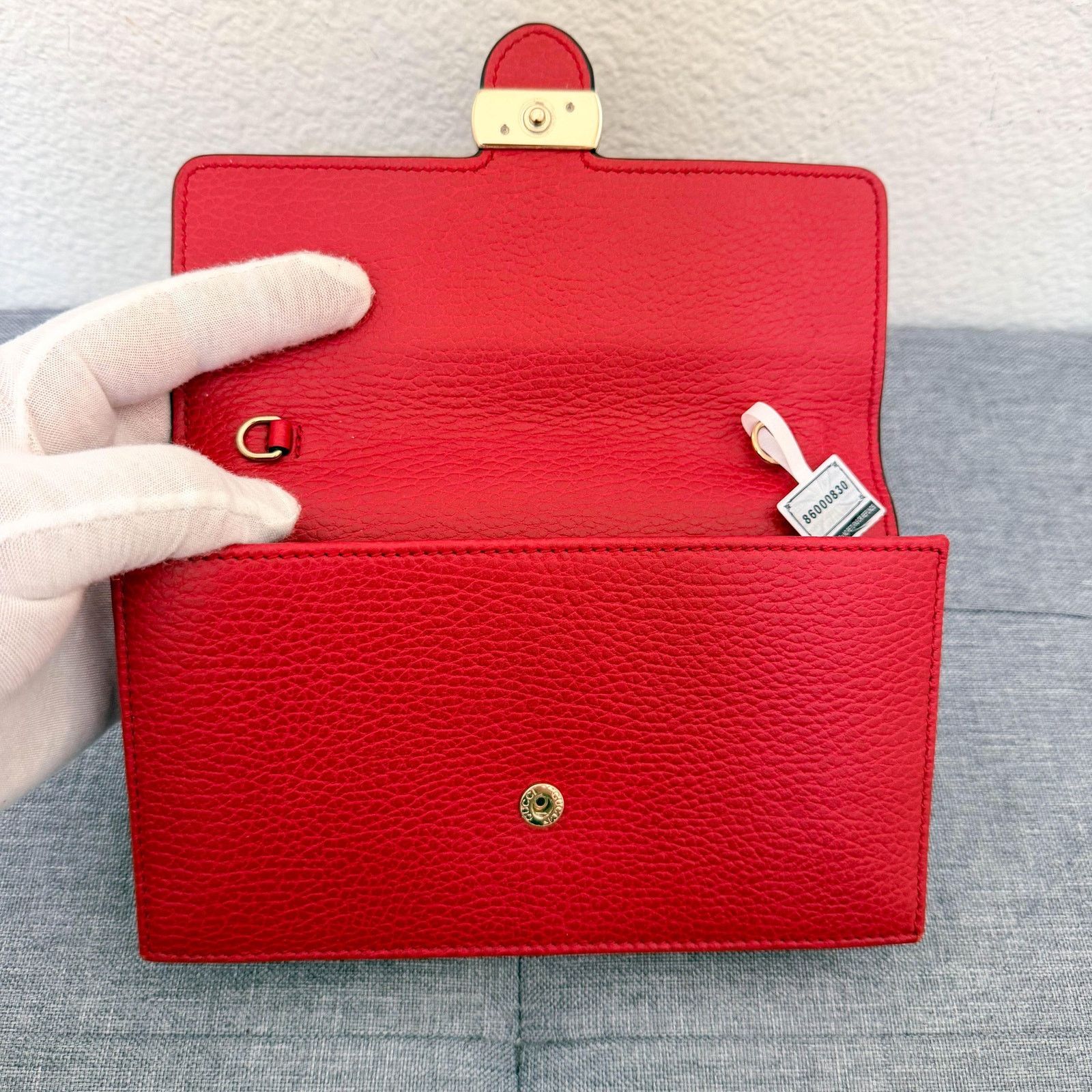 Gucci Gucci Red Leather Interlocking G Chain Bag Size ONE SIZE - 8 Thumbnail