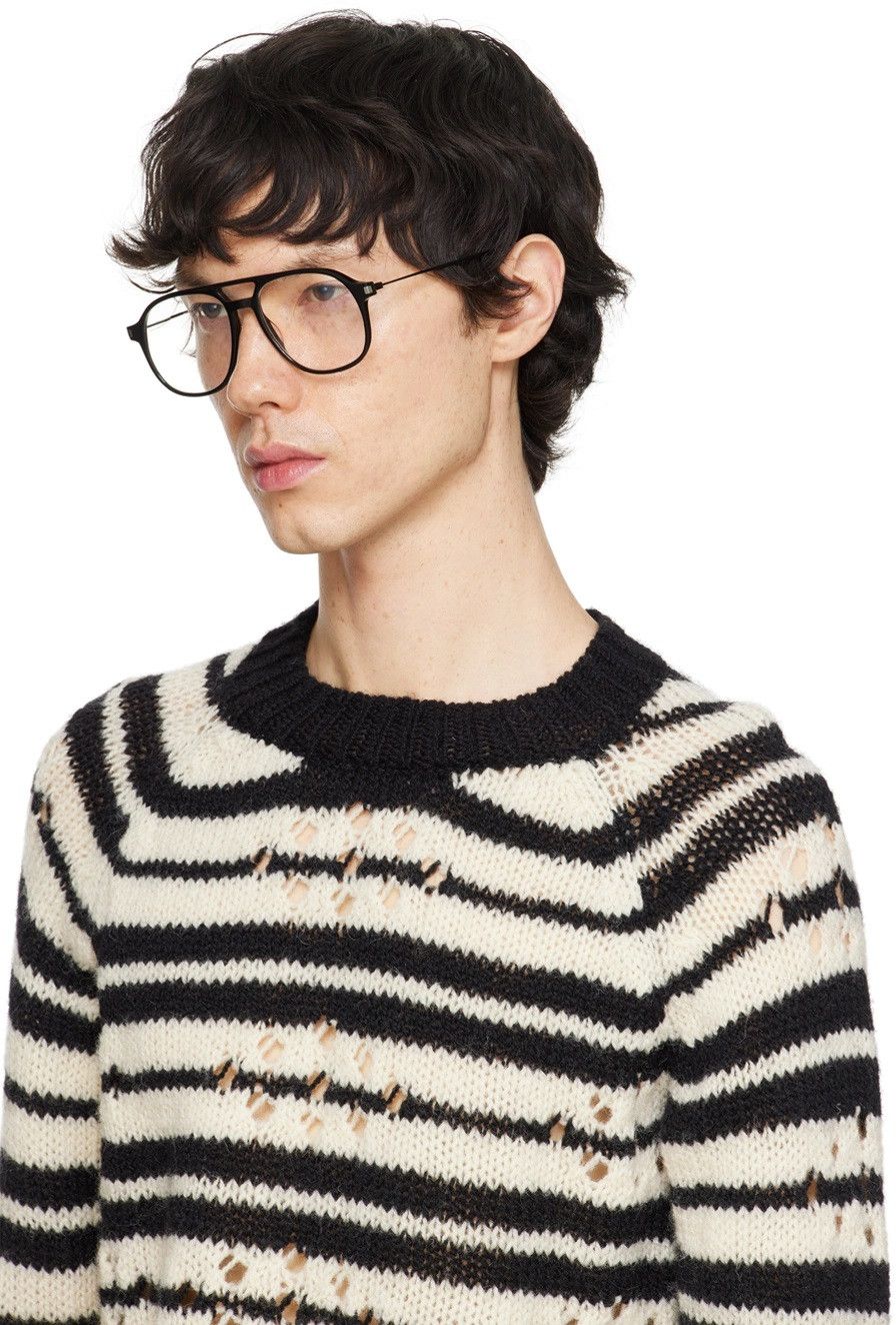 Saint Laurent Paris NEW Saint Laurent SL626 001 Black Aviator Unisex Eyeglasses Size ONE SIZE - 9 Thumbnail