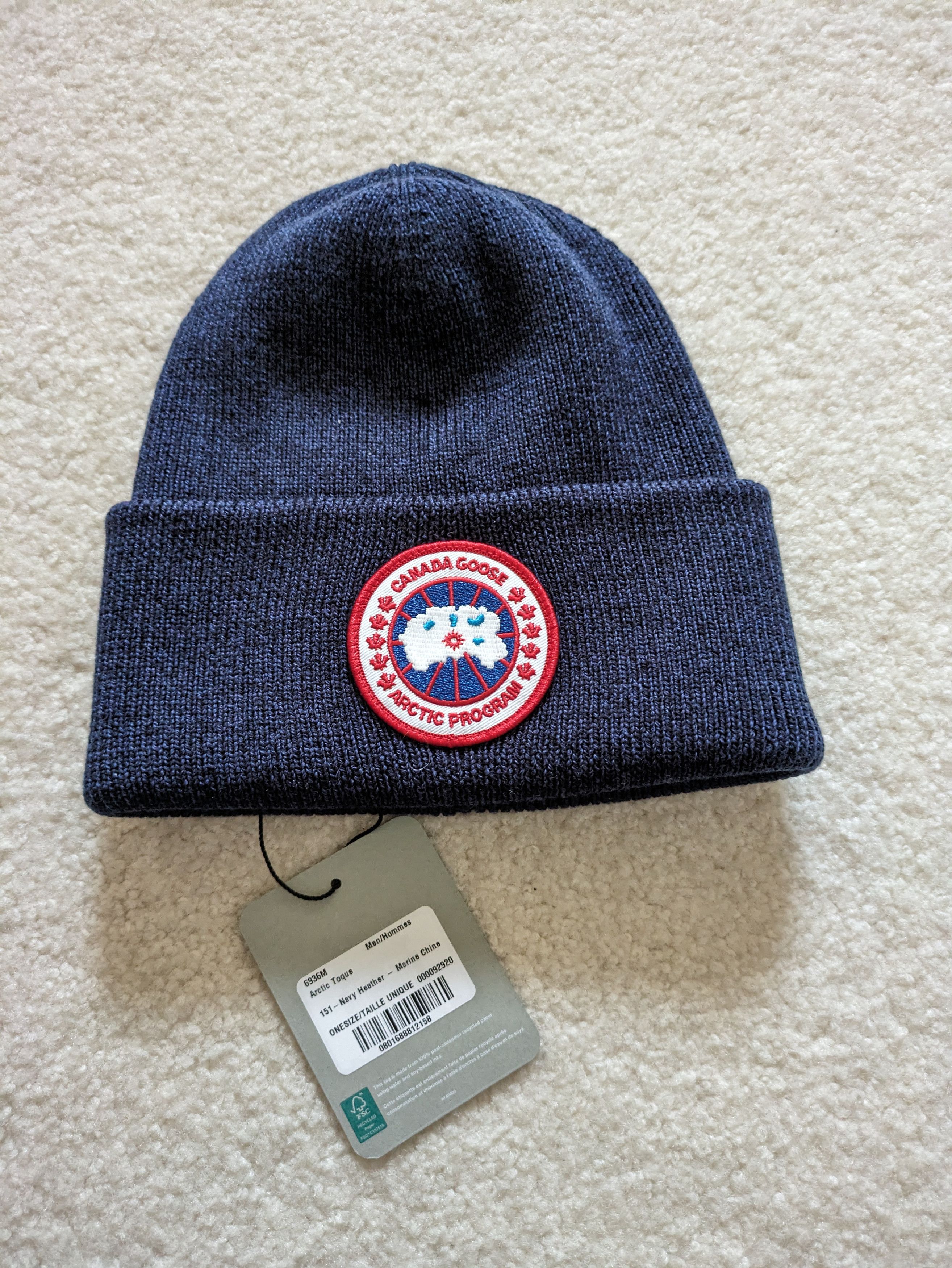 Canada Goose Arctic Toque - Merino Wool Beanie, Navy Heather Size ONE SIZE - 2 Thumbnail