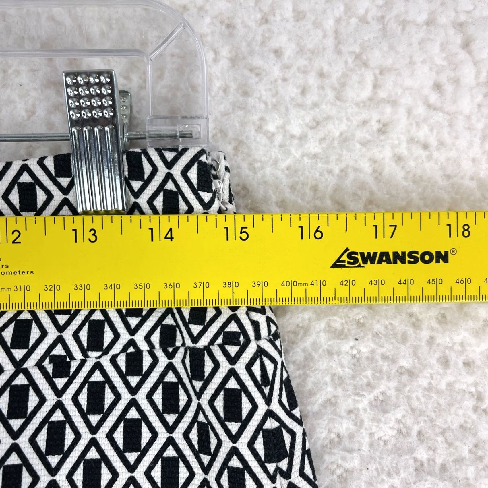 Ann Taylor Ann Taylor Skirt A-Line Womens 8 Black White Geometric Print Office Work Casual Size 30" / US 8 / IT 44 - 5 Thumbnail