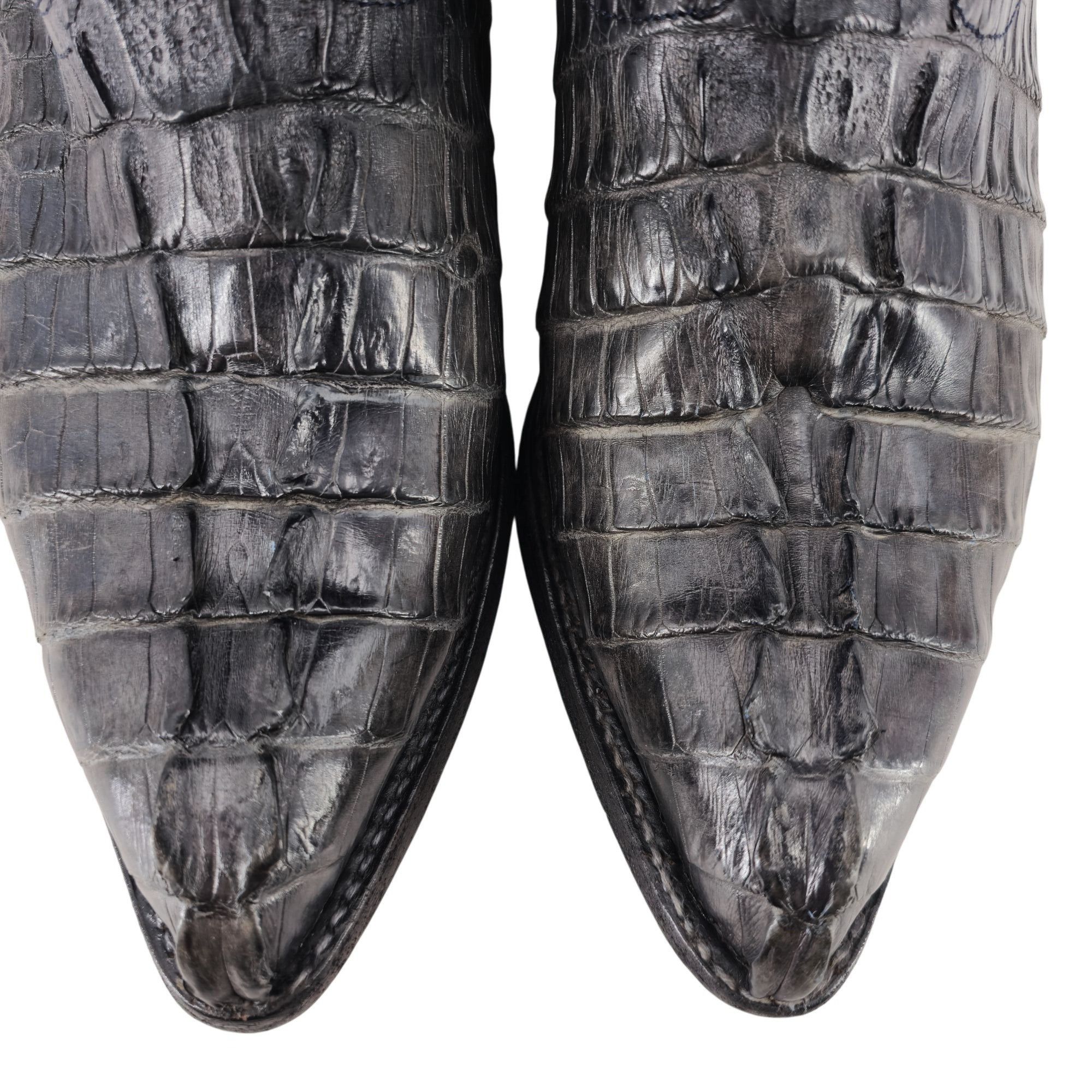Los Altos Boots Los Altos Mens 10EE Blue Genuine Exotic Crocodile Leather Size US 10 / EU 43 - 2 Thumbnail