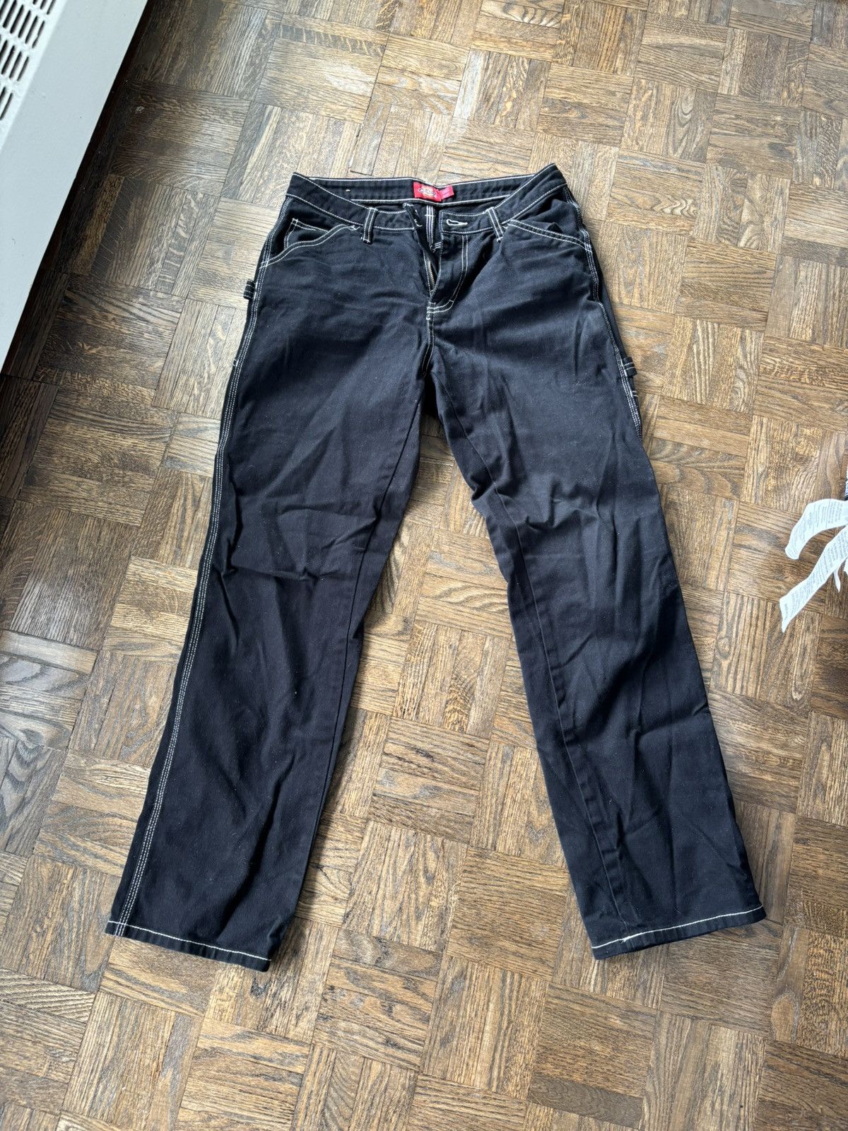 Dickies Dickies black workwear pants with white seam Size US 27 - 1 Thumbnail