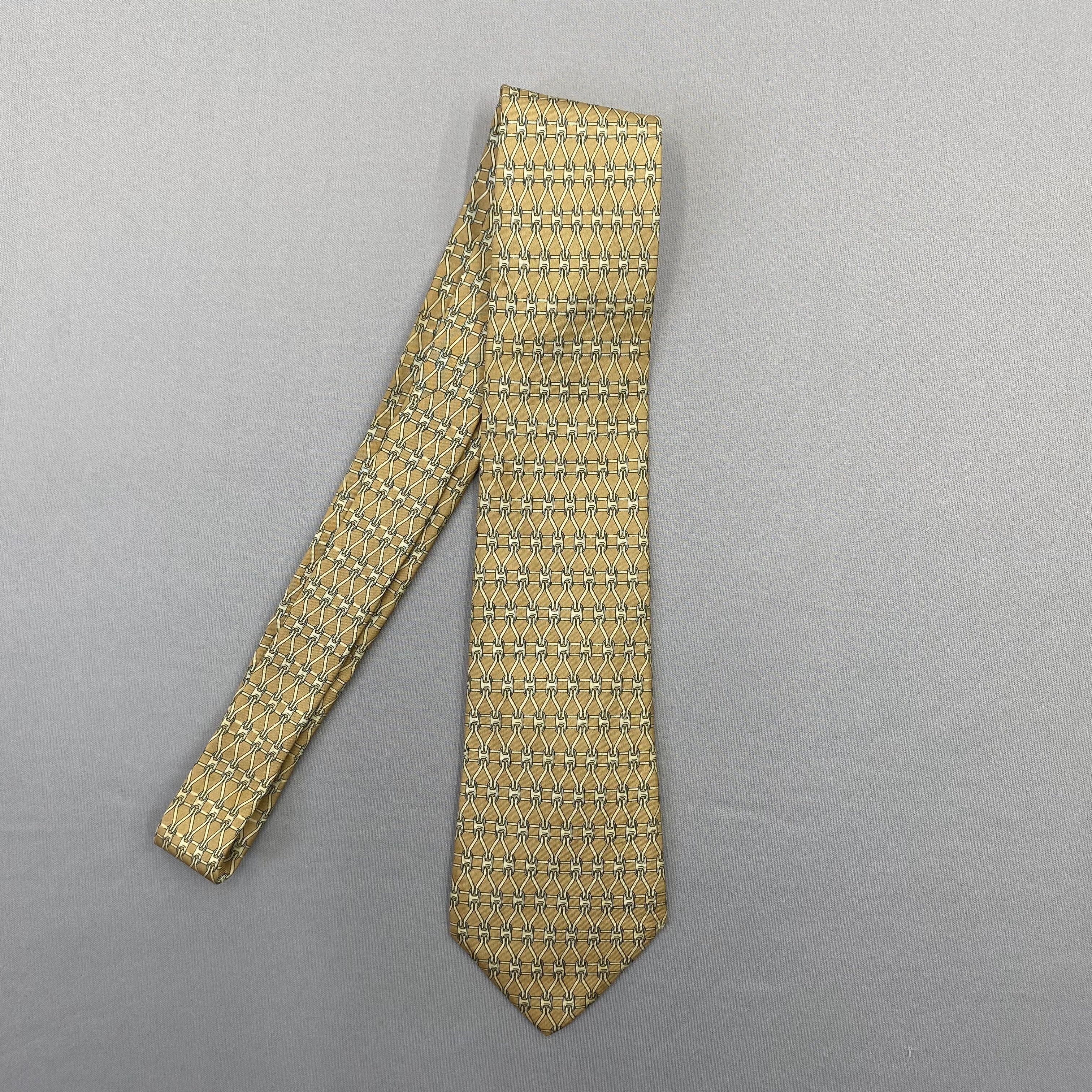 Hermes Vintage Hermes SILK Necktie Cravate Pure Silk Neck Tie Size ONE SIZE - 4 Thumbnail