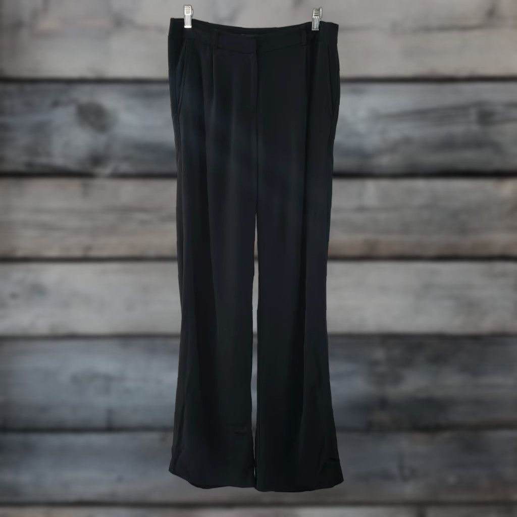 Eileen Fisher Eileen Fisher Womens Pants Sz 4 Solid Black Tencel Viscose Straight Leg Mid Rise Size 27" / US 4 / IT 40 - 1 Thumbnail