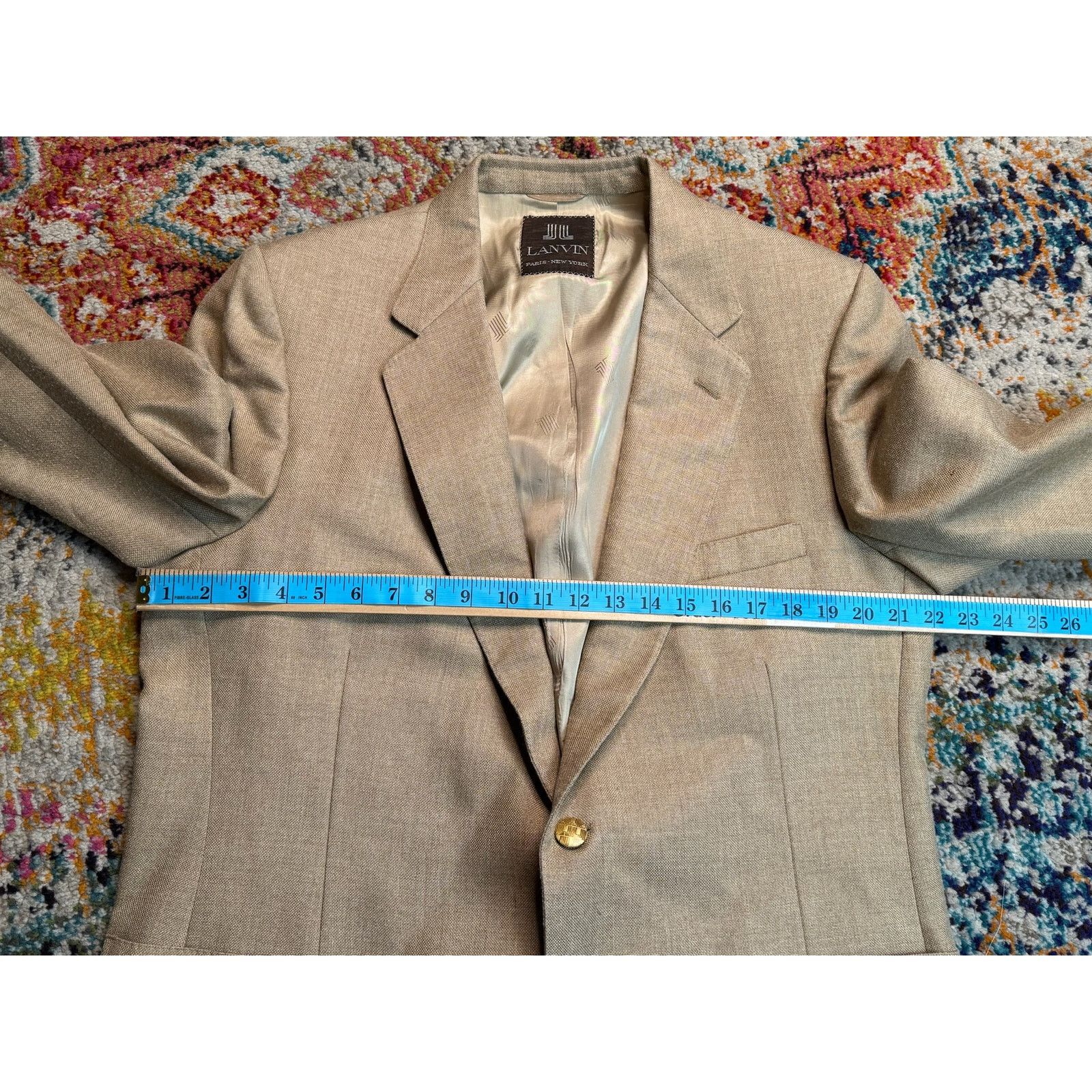Lanvin Vintage Lanvin Beige Wool Blazer Jacket Sport Coat Size 42R - 5 Thumbnail