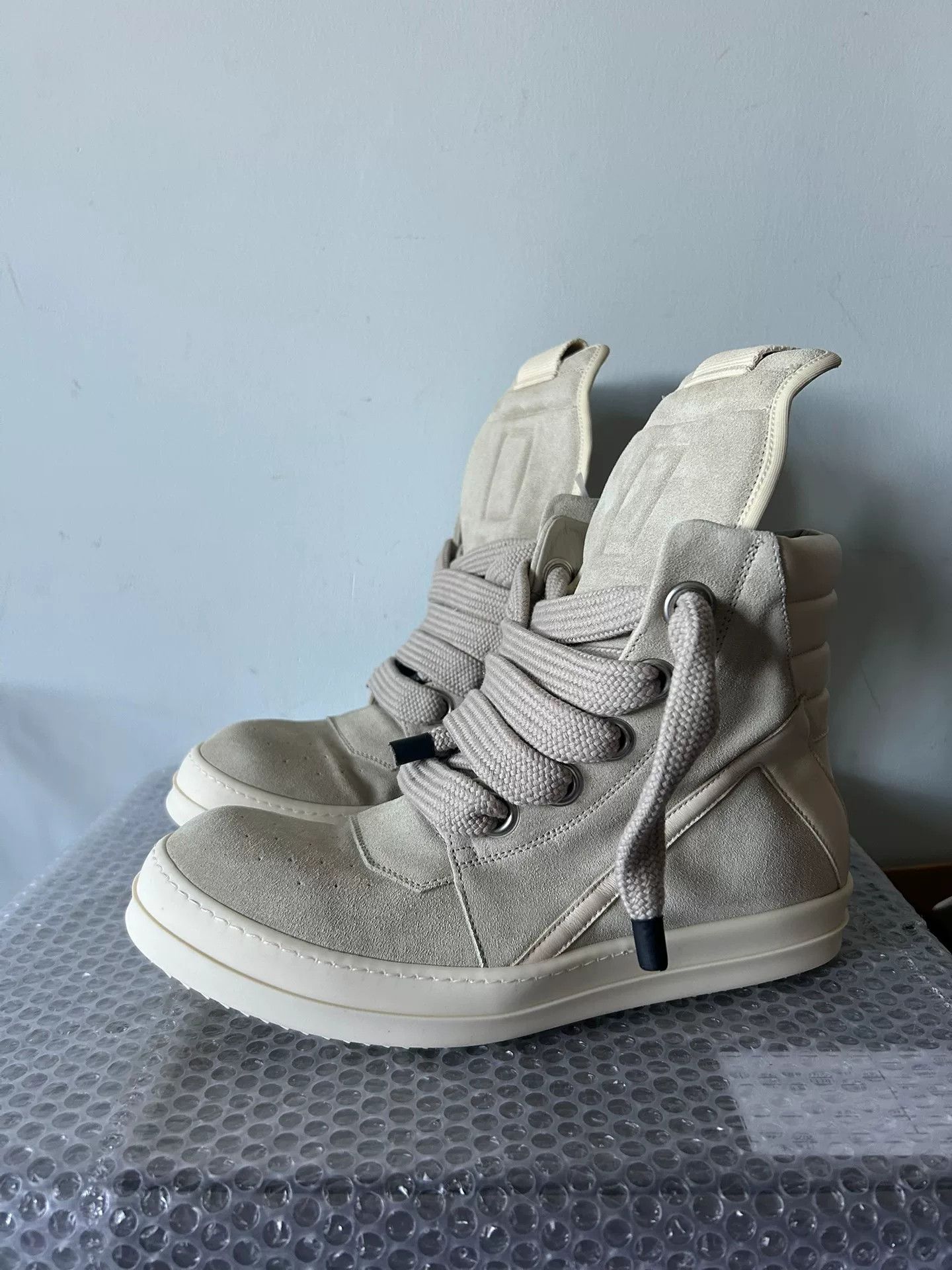 Rick Owens Rick Owens Suede Gray Hitop Sneakers 44 Men Size US 10.5 / EU 43-44 - 1 Thumbnail