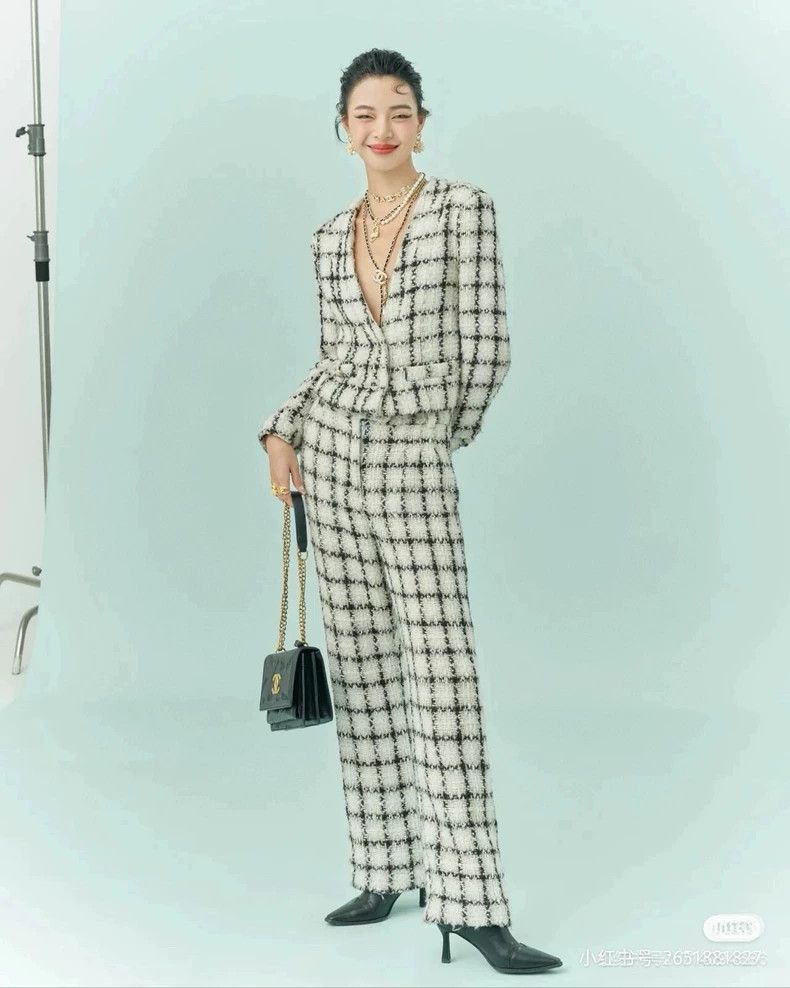 Chanel Chanel 19k thousand-bird check thick tweed wide-leg trouse Size 24" / US 00 / IT 34 - 5 Thumbnail