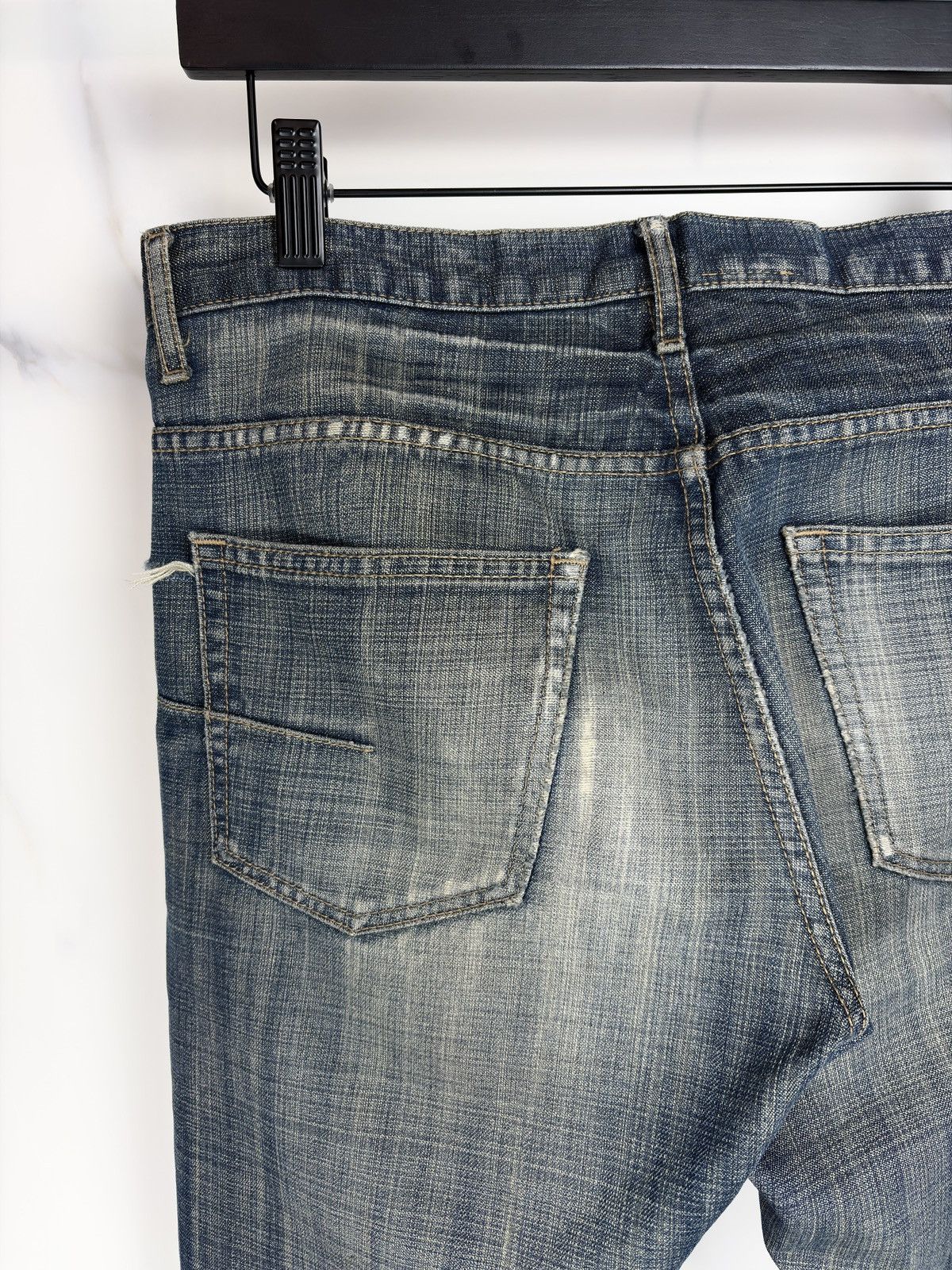 Dior × Hedi Slimane SS05 Dior Homme Beck Glitter Wax Coated Whisker Denim Jeans Size US 30 / EU 46 - 6 Thumbnail