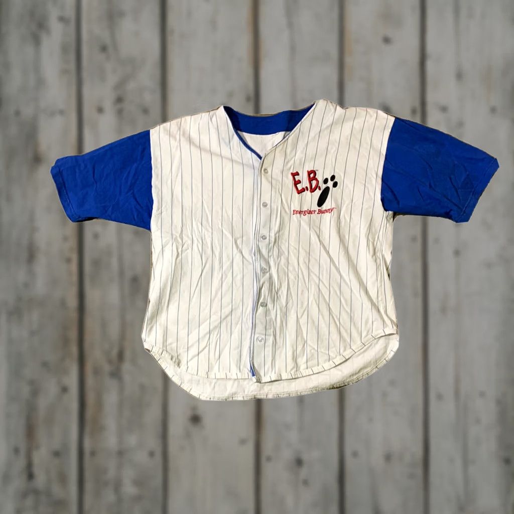Vintage VINTAGE 90s Energizer Bunny Men's Baseball Jersey White XL Size US XL / EU 56 / 4 - 1 Thumbnail
