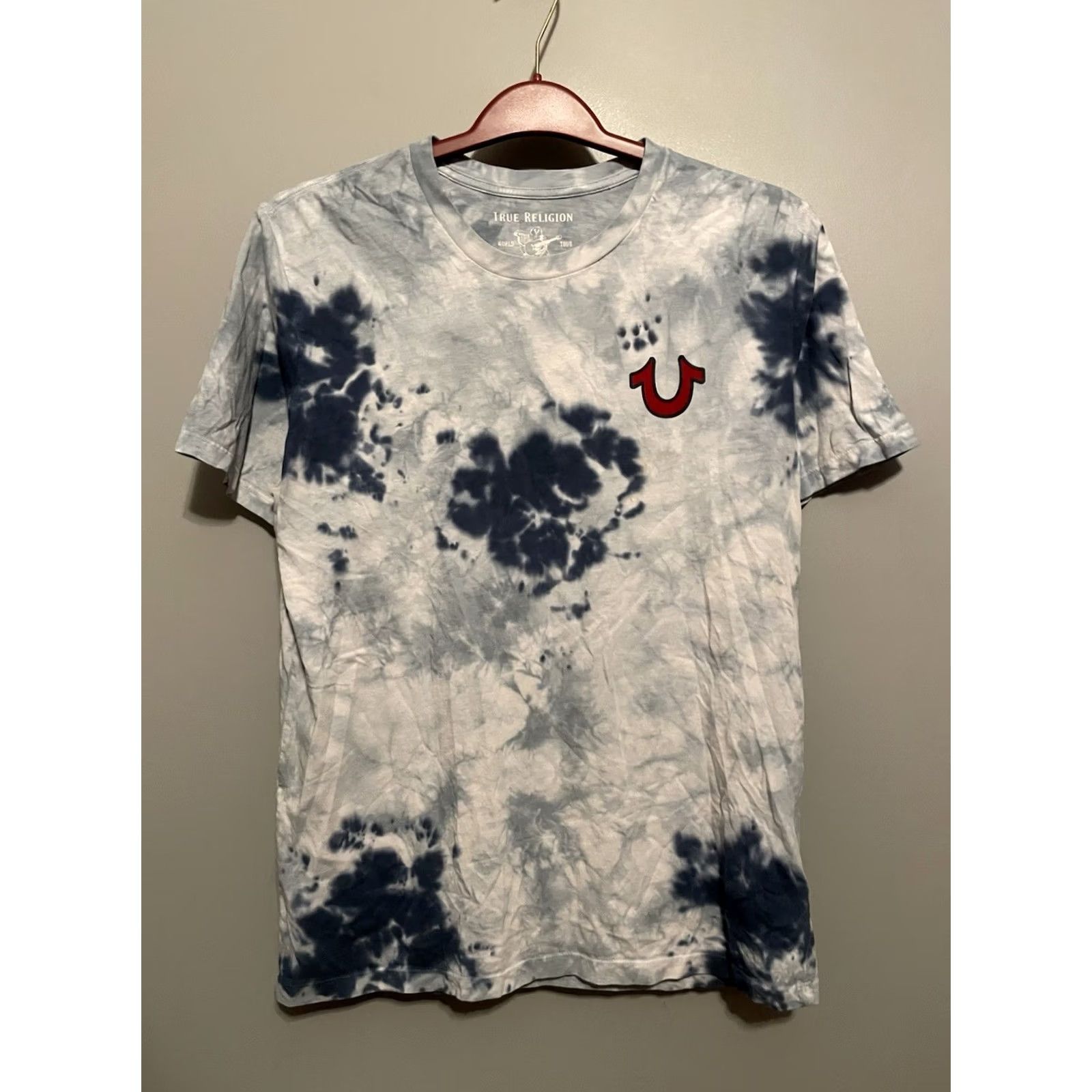 True Religion True Religion Mens Buddha Shirt Blue Tie-Dye Medium Size Logo (B416) Size US M / EU 48-50 / 2 - 3 Thumbnail