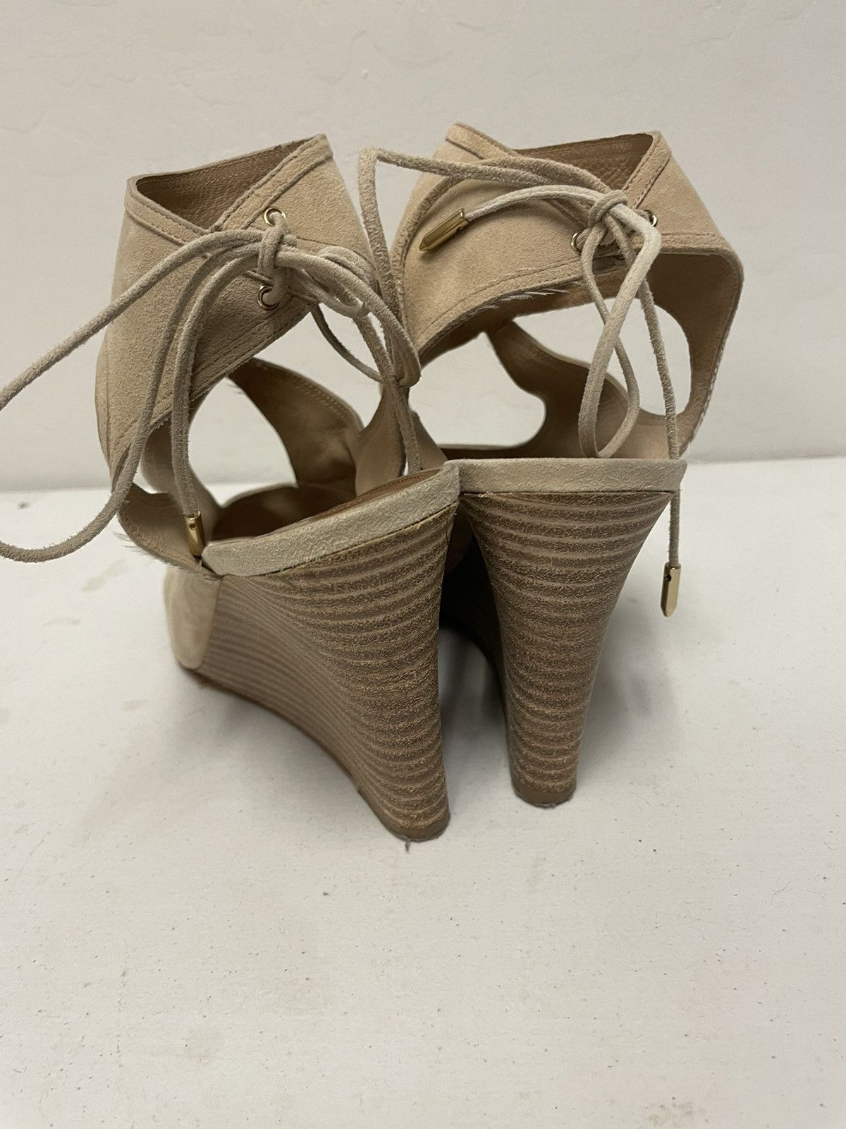 Aquazzura Sexy Thing Cut Out Suede Wedge Sandals Size US 10 / IT 40 - 9 Thumbnail