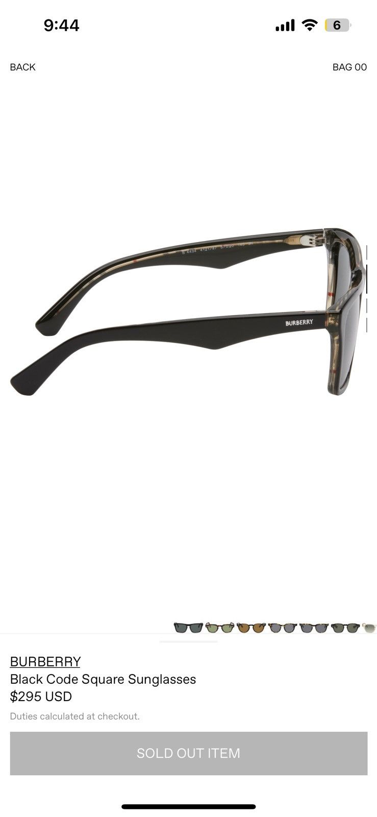 Burberry black code square glasses Size ONE SIZE - 2 Thumbnail