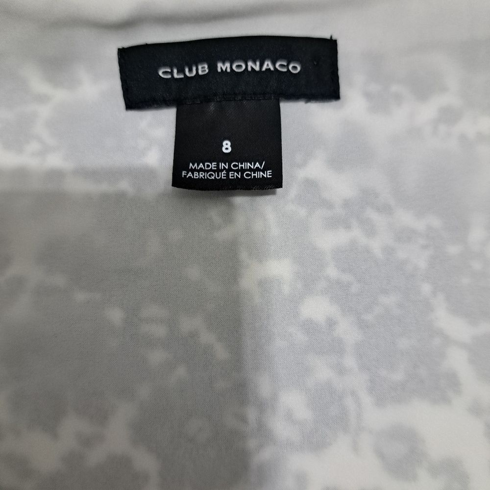 Club Monaco Club Monaco Casual Floral Wrap Dress Black/White Knee Length Size M / US 6-8 / IT 42-44 - 6 Thumbnail
