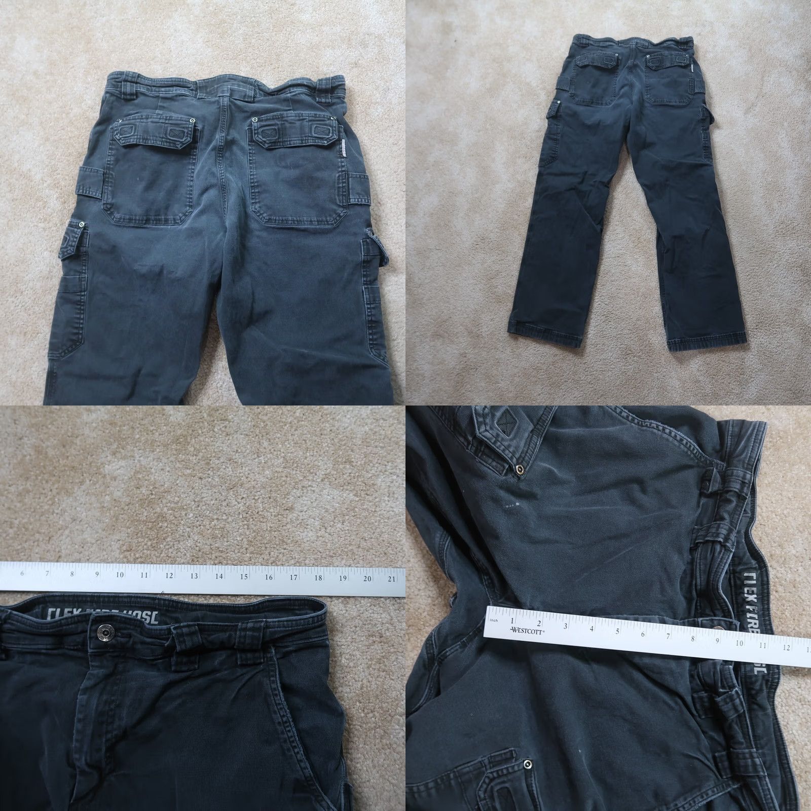 Vintage Duluth Cargo Pants Men 38x34 36x32 Black Workwear Straight Leg 5-Pocket Canvas Cotton Blend Belt Loops Relaxed Vintage No (36) Size US 36 / EU 52 - 8 Thumbnail