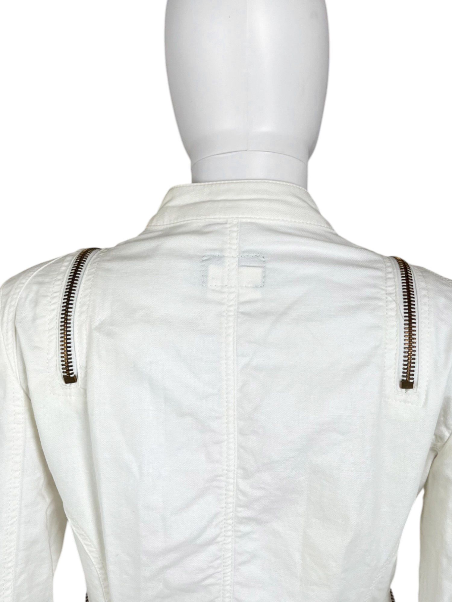 Versace by Donatella S/S 2005 Multizip White Cotton Jacket Size S / US 4 / IT 40 - 5 Thumbnail