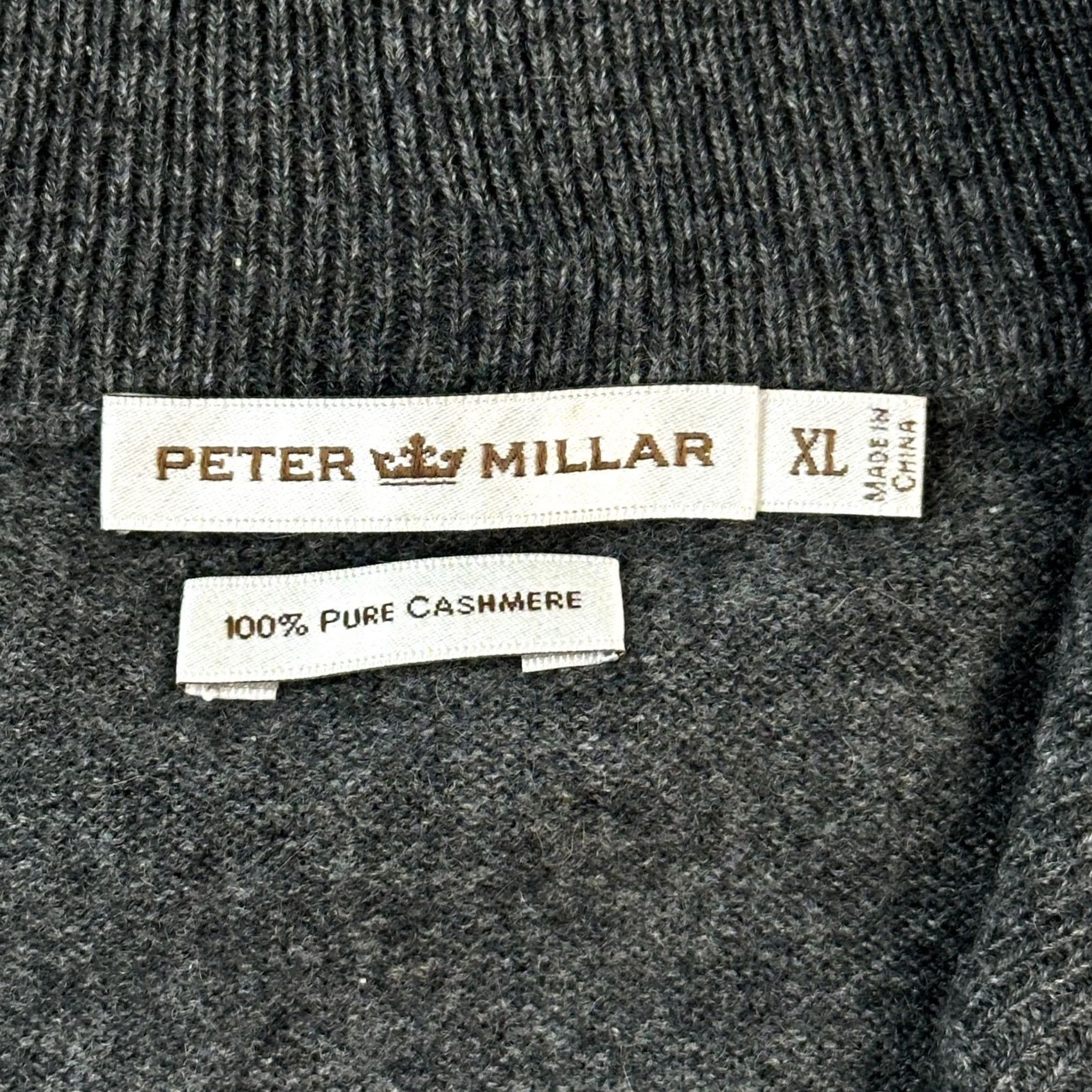 Peter Millar Peter Millar Sweater Mens XL Gray Cashmere 1/4 Zip Soft Luxury Casual Preppy Pullover Zip Mock Neck Split-Shift Style Size US XL / EU 56 / 4 - 5 Thumbnail