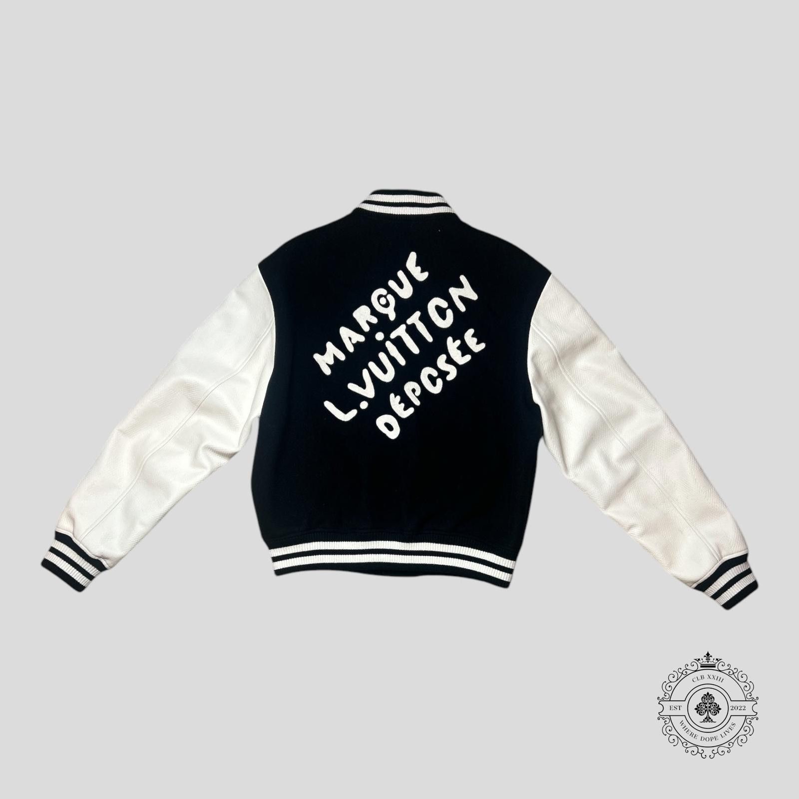 Louis Vuitton Louis Vuitton Marque Deposee Varsity Jacket in Black/White Size US L / EU 52-54 / 3 - 2 Thumbnail