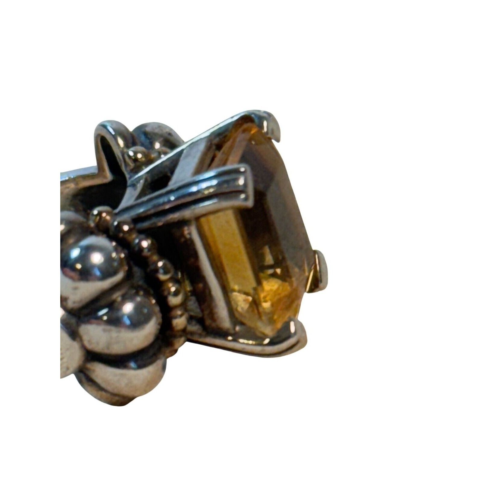Other LAGOS CAVIAR Sterling Silver & 18K Gold Emerald Cut CITRINE Size ONE SIZE - 2 Thumbnail