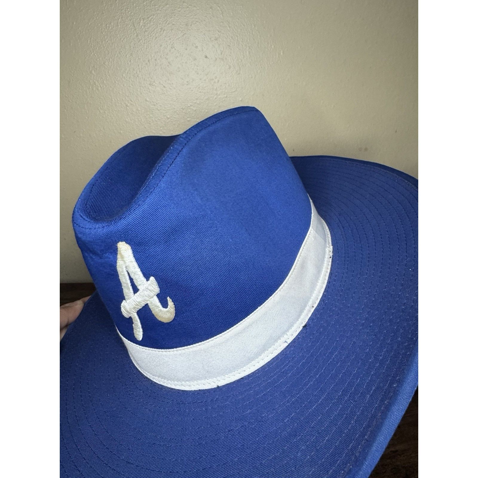 MLB VINTAGE ATLANTA BRAVES "YA" OFFICIAL MLB COWBOY HAT XL Size ONE SIZE - 5 Thumbnail