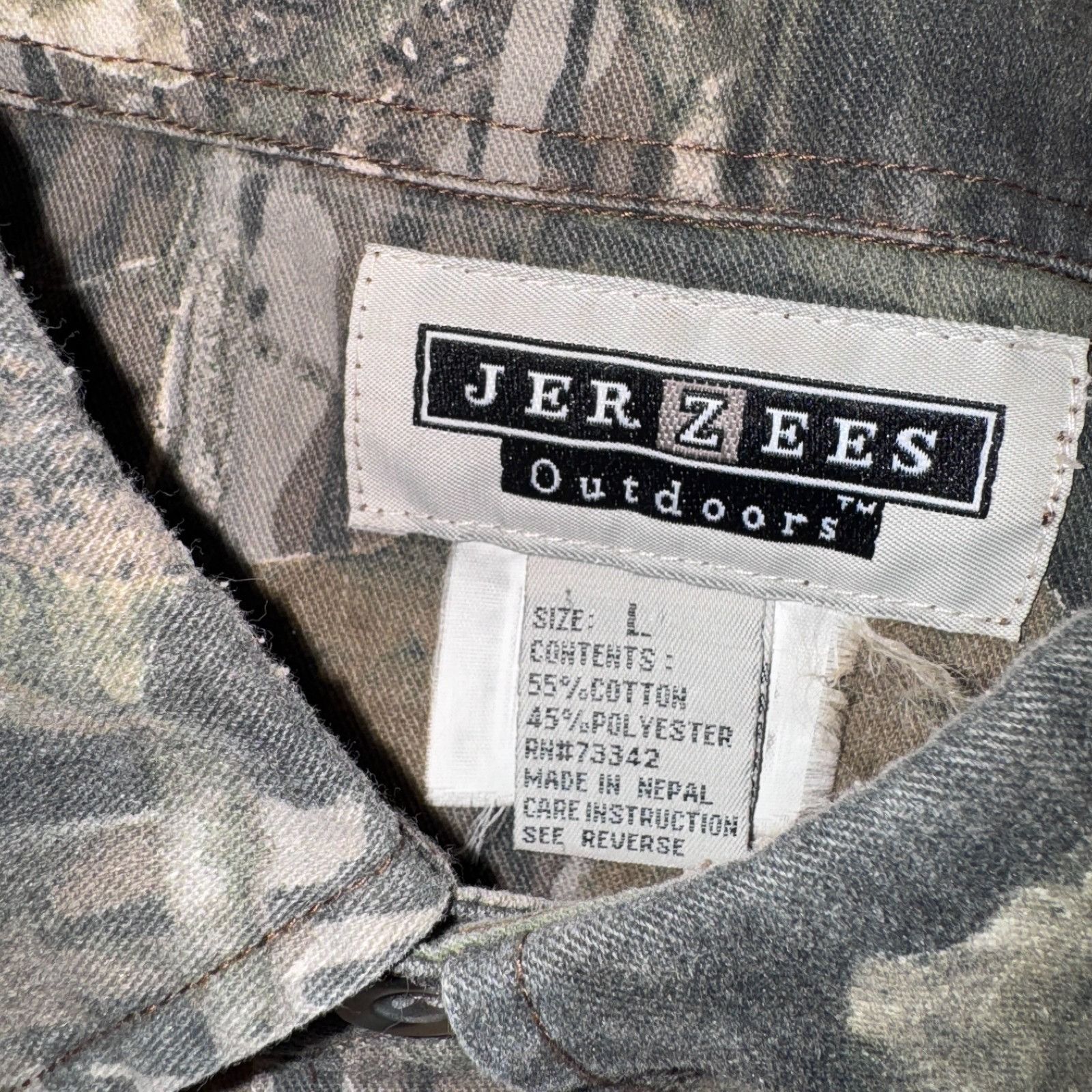 Jerzees Vintage 90s Jerzees Outdoors Shirt Mens L Mossy Oak Camo Lon Size US L / EU 52-54 / 3 - 2 Thumbnail