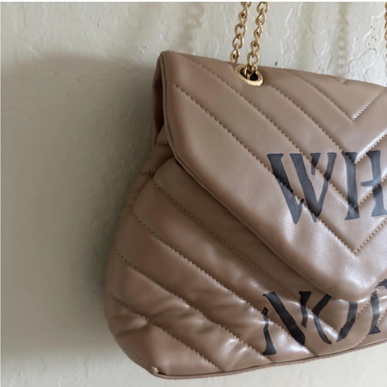 Shein Custom SHEIN Tan Quilted Shoulder Bag Size ONE SIZE - 4 Thumbnail