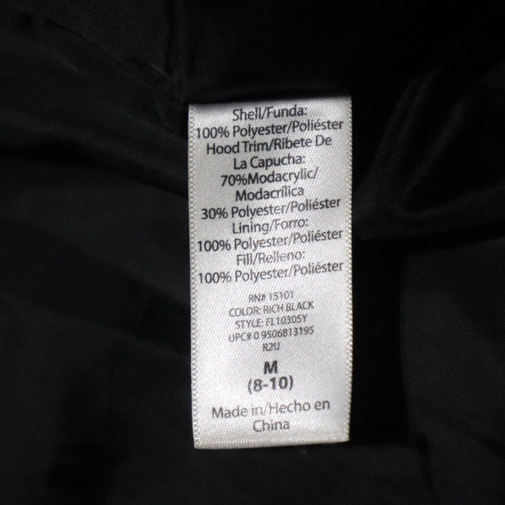 Faded Glory VINTAGE FADED GLORY Jacket Women M Black Bubble Hooded Fur Poly Fill Flax Glor y? Size M / US 6-8 / IT 42-44 - 5 Thumbnail