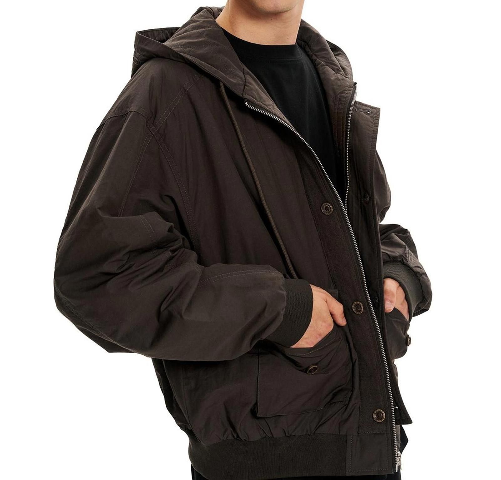 Japanese Brand Gray Hooded Bomber Jacket, Men's Outerwear Size US M / EU 48-50 / 2 - 4 Thumbnail