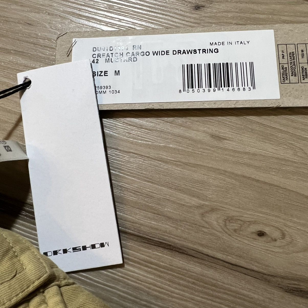 Rick Owens Rick Owens DRKSHDW Wide Creatch Cargo Sweatpants Mustard Size US 32 / EU 48 - 8 Thumbnail