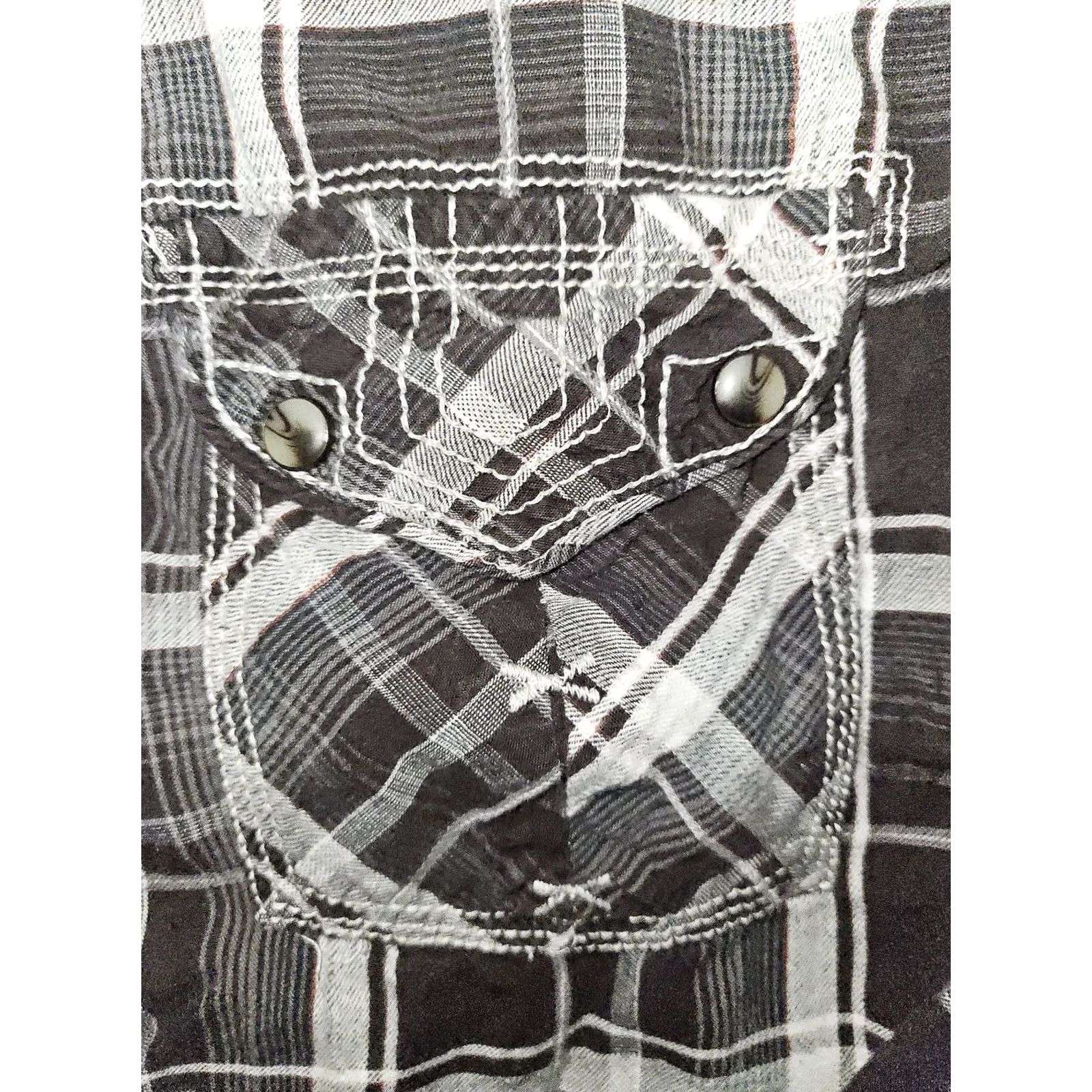 BKE BKE Shirt Mens Medium Brown White Plaid Long Sleeve Pearl Snap Western Top Size US M / EU 48-50 / 2 - 4 Thumbnail